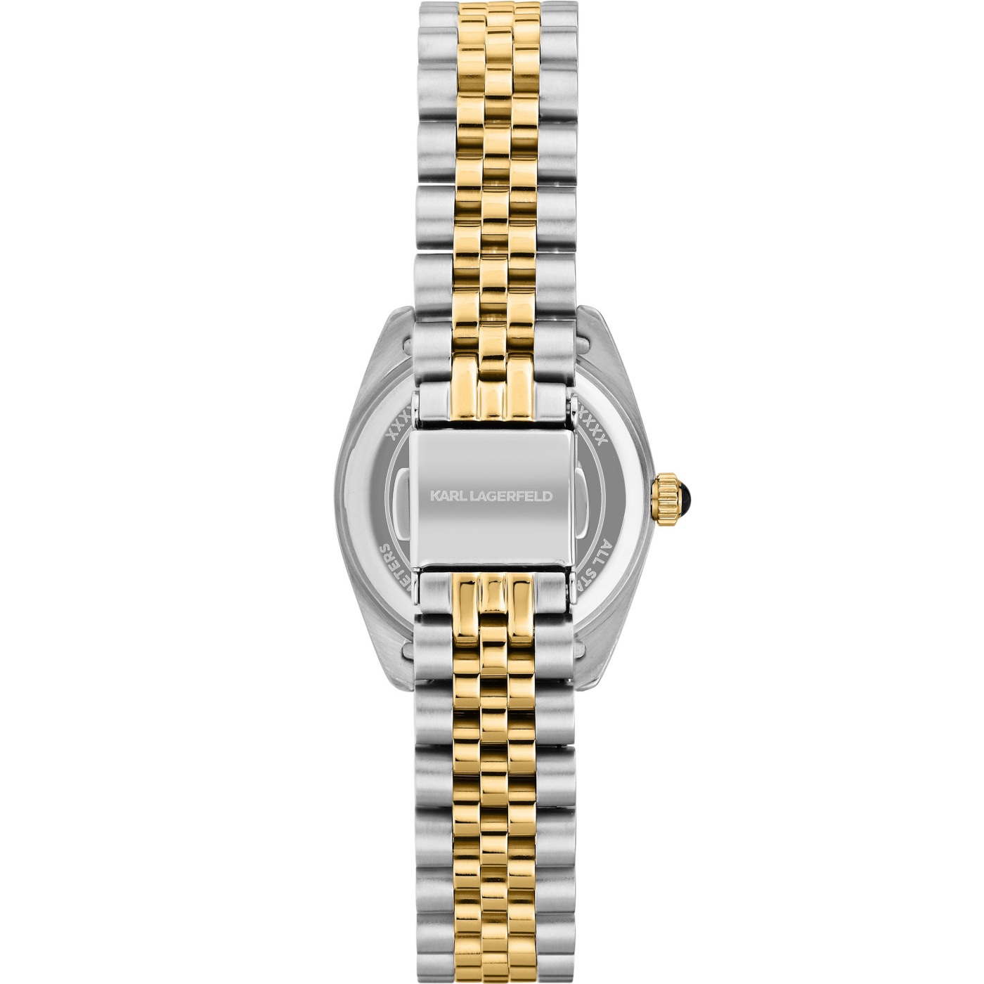 KARL LAGERFELD Timeless Code Mini Silver Dial with Crystals 28mm Two-Tone Gold Stainless Steel Bracelet R0553109503 - 4