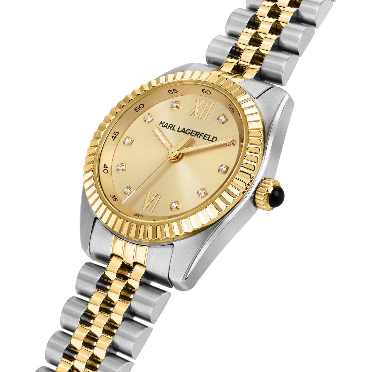 KARL LAGERFELD Timeless Code Mini Gold Dial with Crystals 28mm Two-Tone Gold Stainless Steel Bracelet R0553109505 - 5