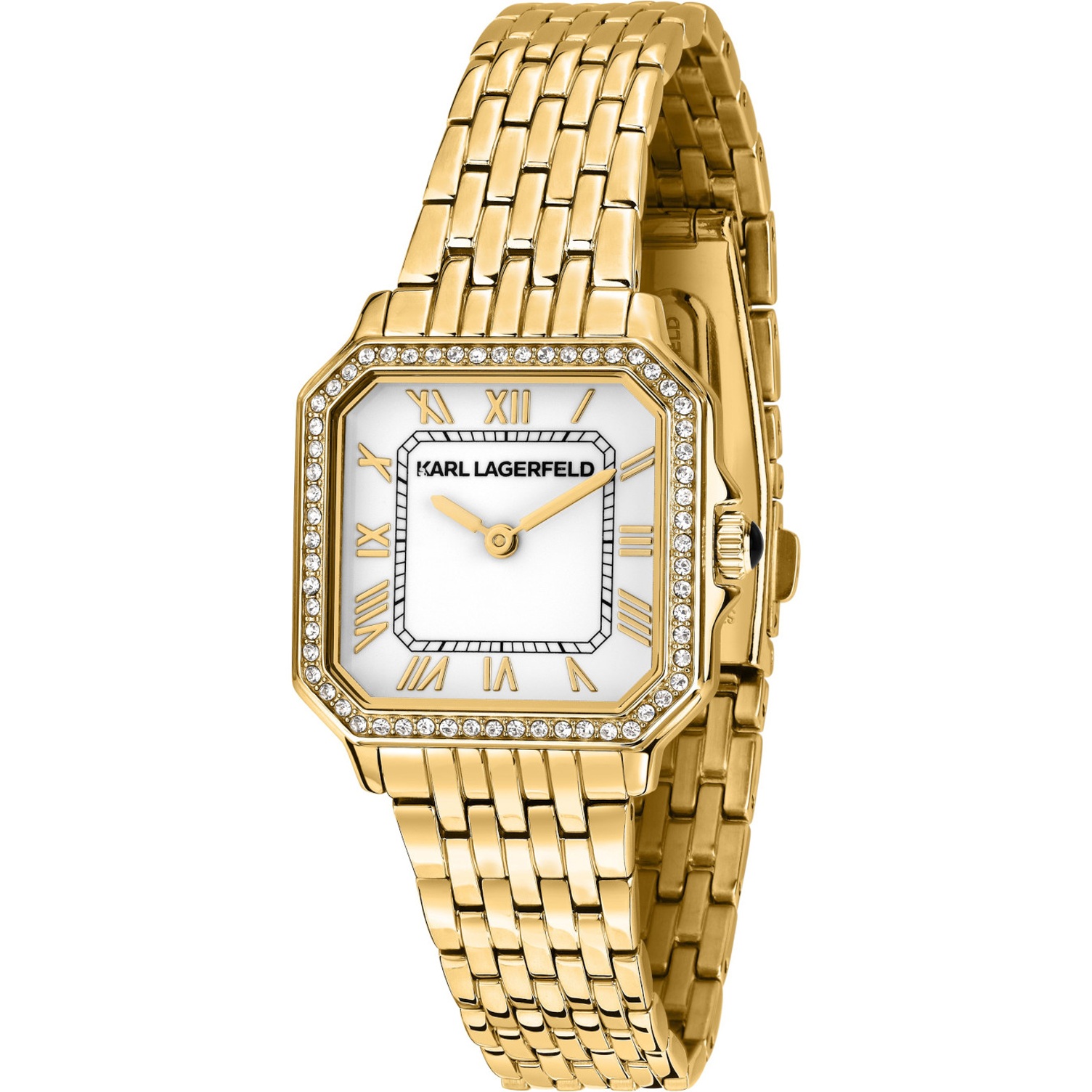 KARL LAGERFELD Icon White Dial 28x33mm Gold Stainless Steel Bracelet R0553110501 - 