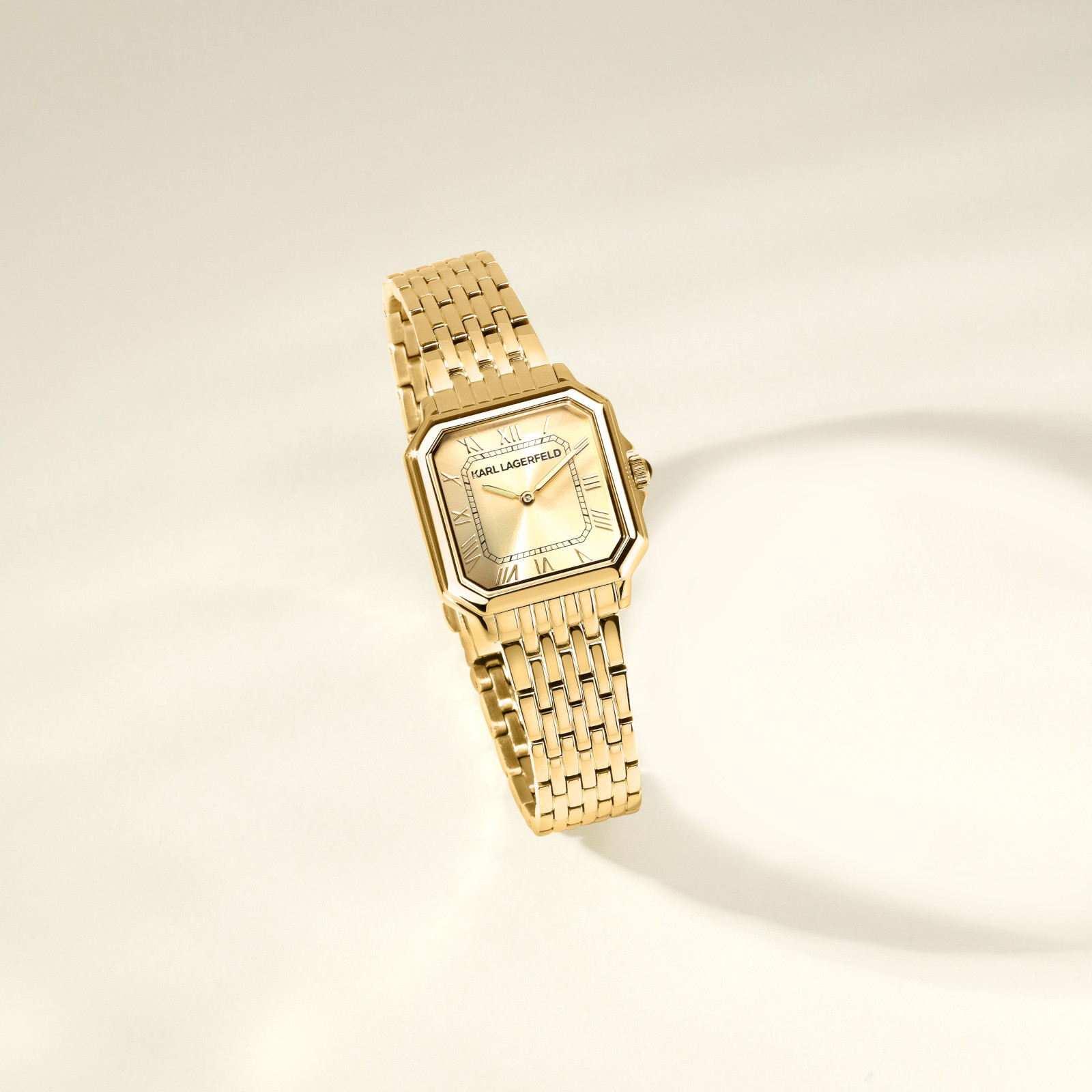KARL LAGERFELD Icon Gold Dial 28x33mm Gold Stainless Steel Bracelet R0553110504 - 5