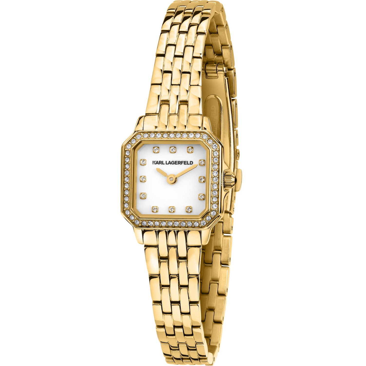 KARL LAGERFELD Icon Mini White Dial 21x26mm Gold Stainless Steel Bracelet R0553111501 - 
