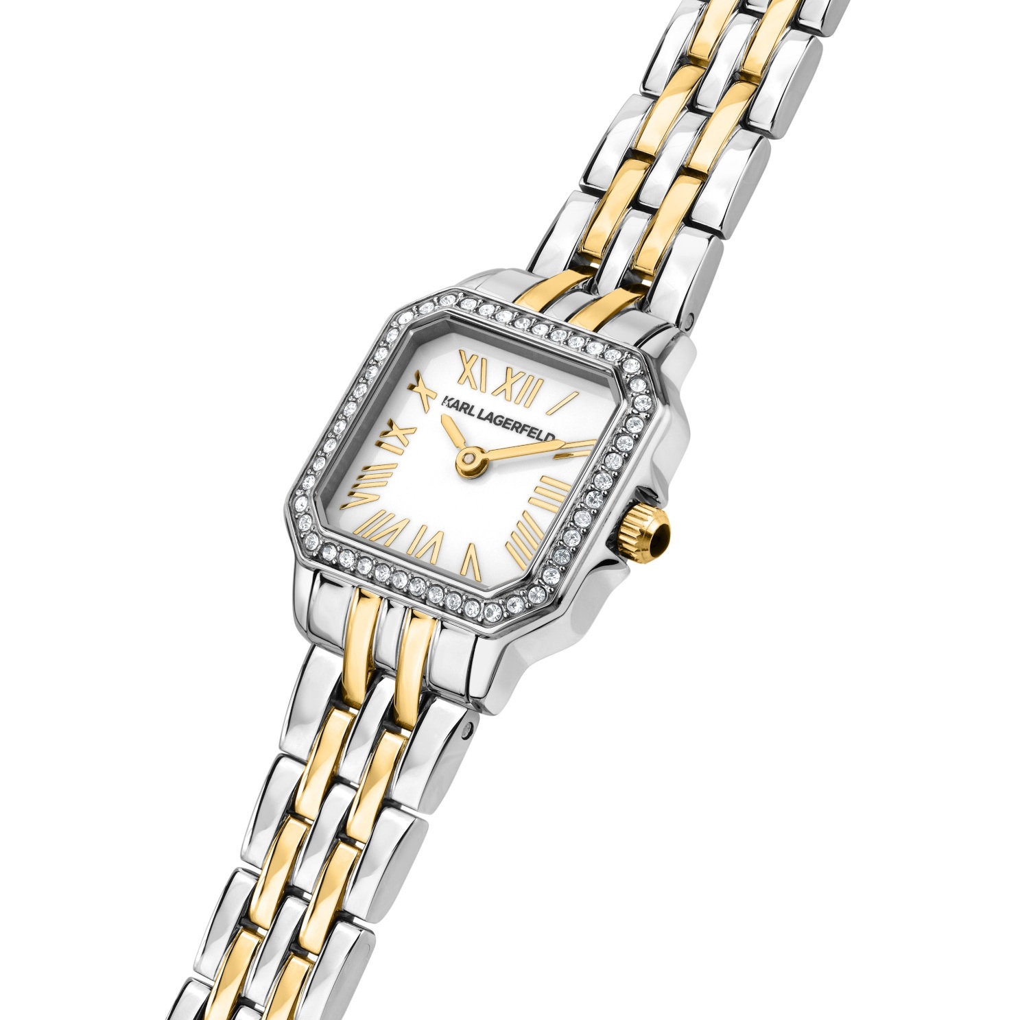 KARL LAGERFELD Icon Mini White Dial 21x26mm Two-Tone Gold Stainless Steel Bracelet R0553111503 - 5