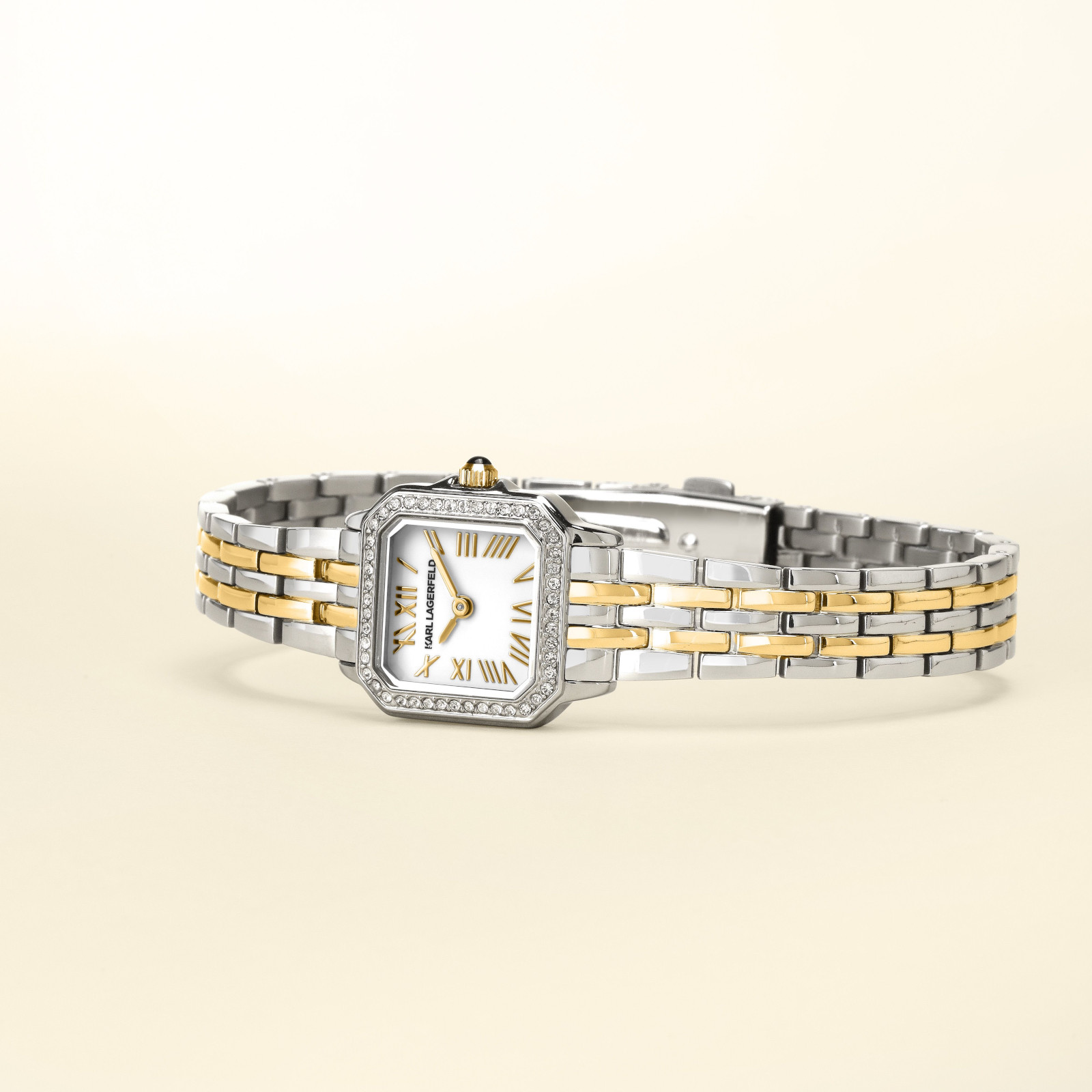 KARL LAGERFELD Icon Mini White Dial 21x26mm Two-Tone Gold Stainless Steel Bracelet R0553111503 - 6