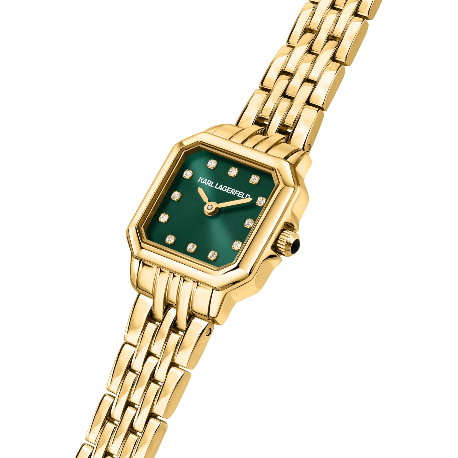 KARL LAGERFELD Icon Mini Green Dial 21x26mm Gold Stainless Steel Bracelet R0553111504 - 5
