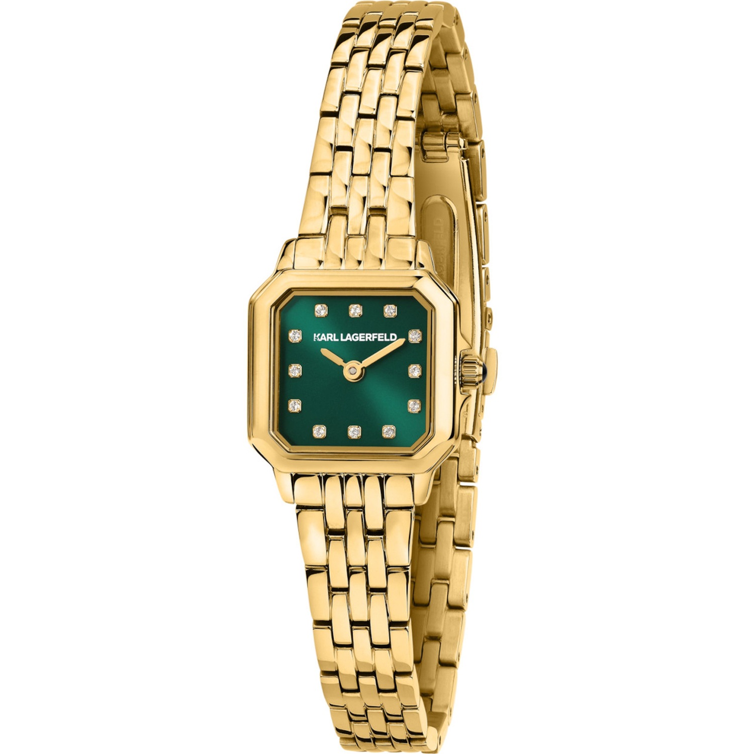 KARL LAGERFELD Icon Mini Green Dial 21x26mm Gold Stainless Steel Bracelet R0553111504 - 