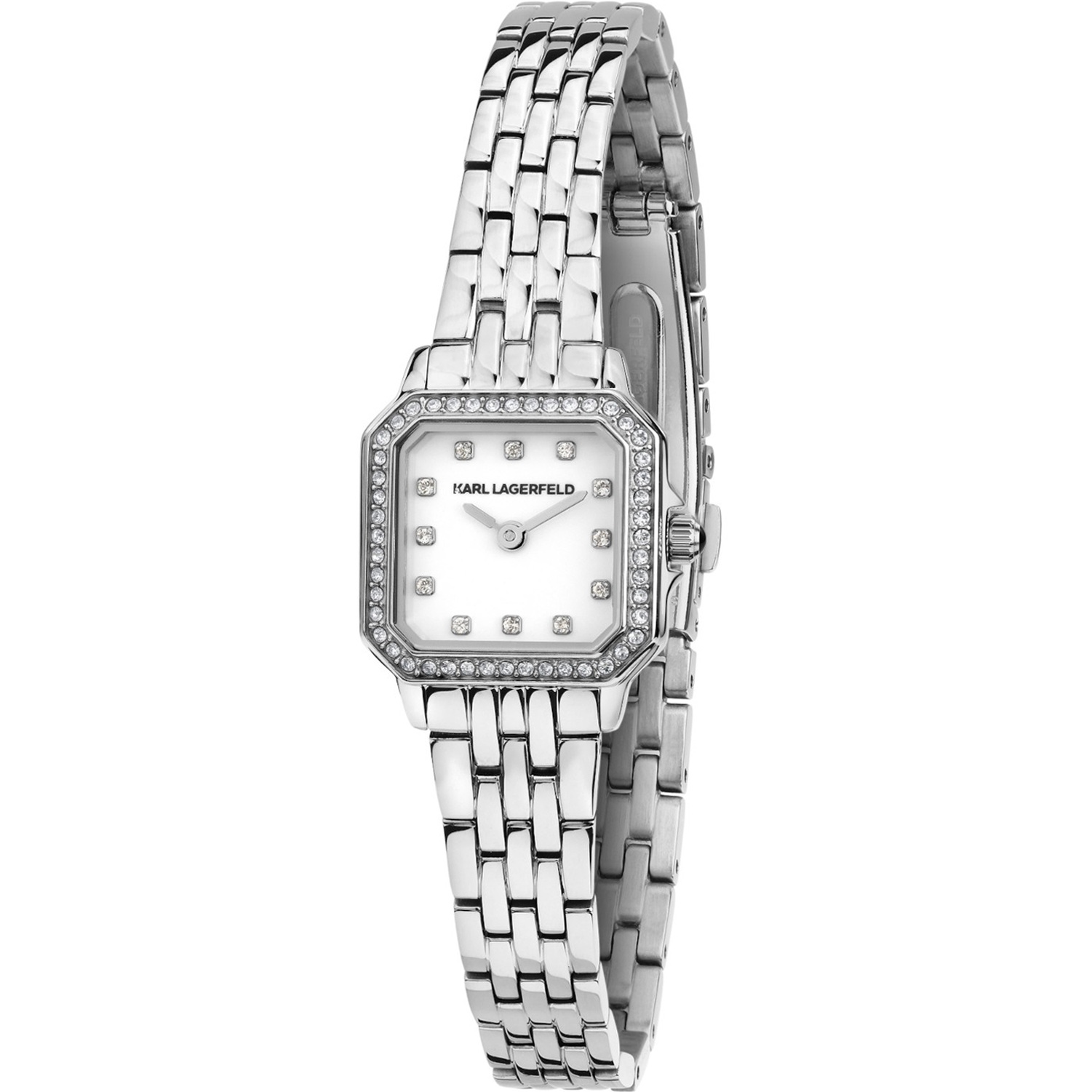 KARL LAGERFELD Icon Mini White Dial 21x26mm Silver Stainless Steel Bracelet R0553111506 - 