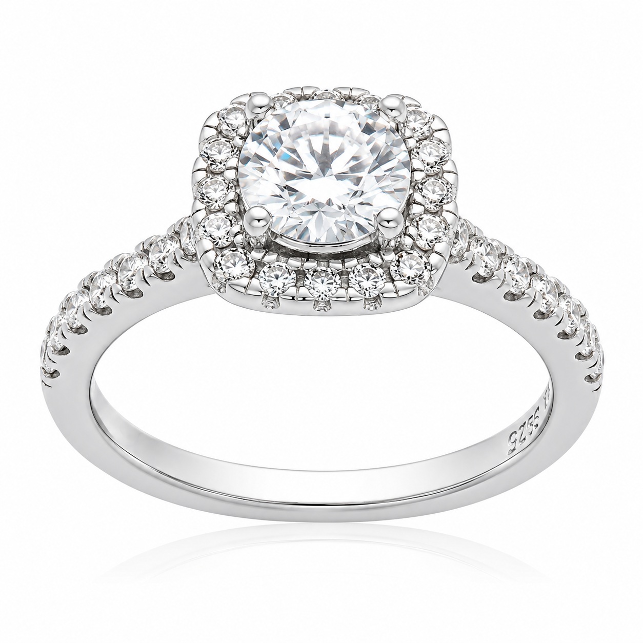 JOOLS Rosette RING from 925° Silver with Moissanite Diamond and Synthetic Stones R13151 - 