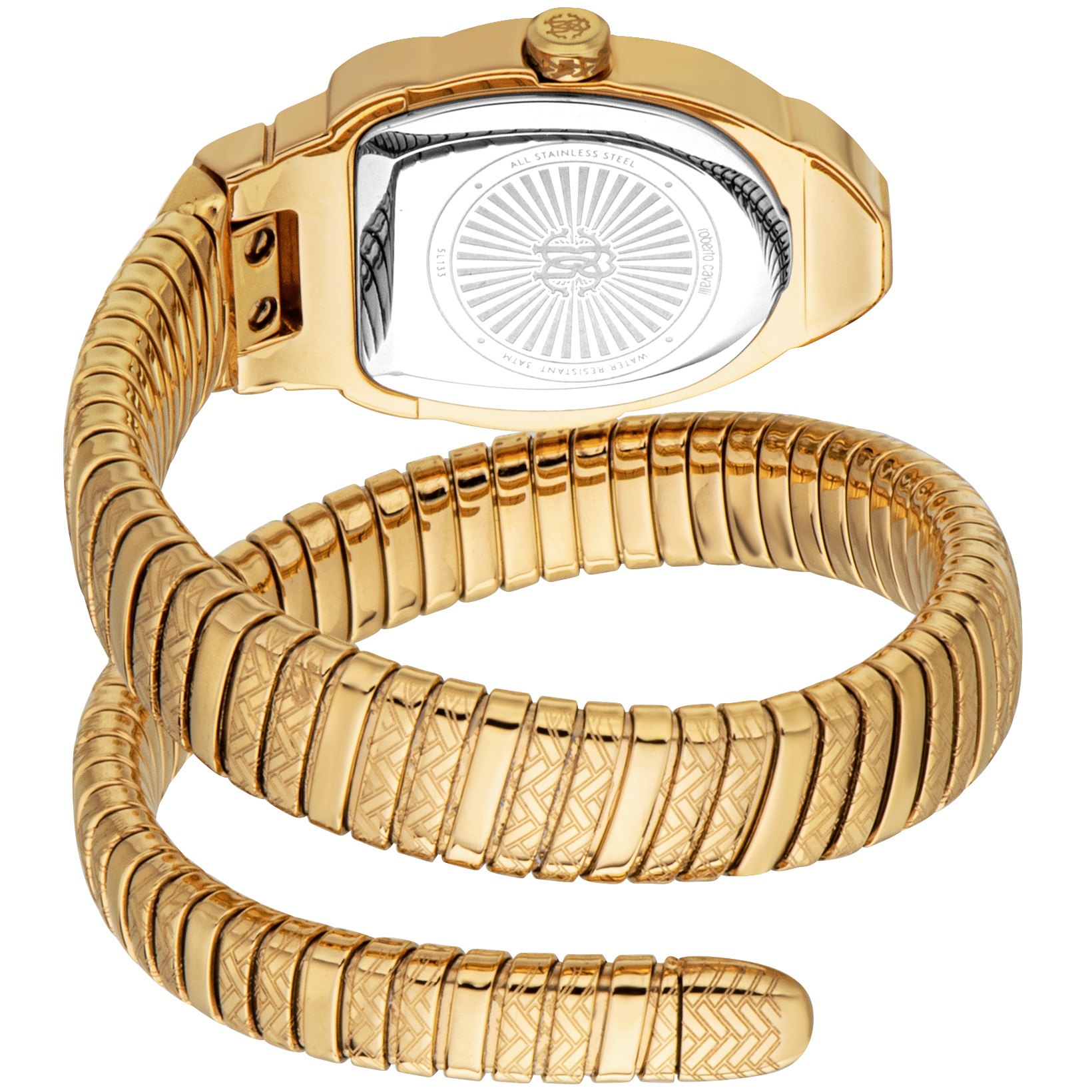 ROBERTO CAVALLI Snake Core Gold Dial 35mm Gold Stainless Steel Bracelet RC5L133M0035 - 3