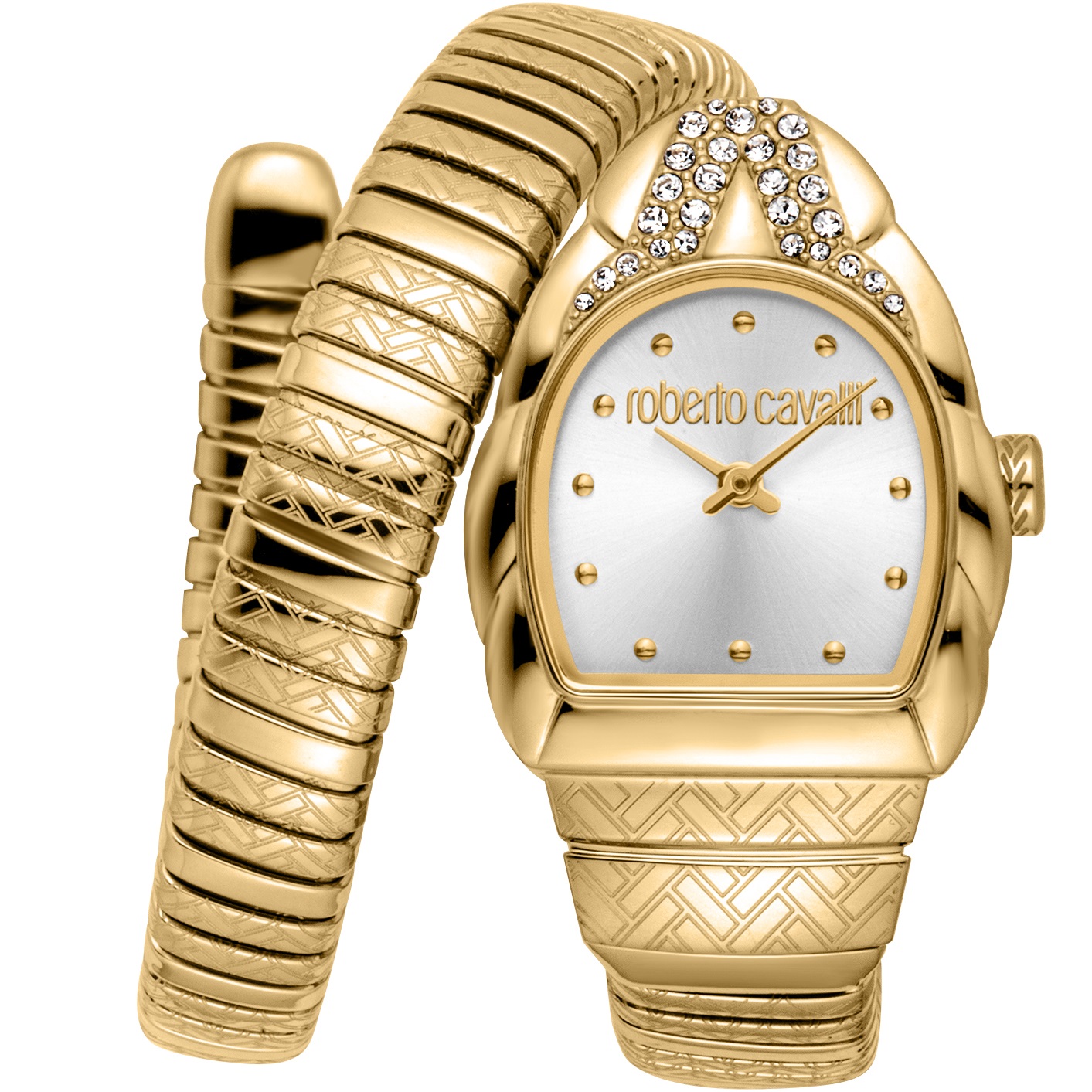 ROBERTO CAVALLI Snake Core Gold Dial 35mm Gold Stainless Steel Bracelet RC5L133M0035 - 