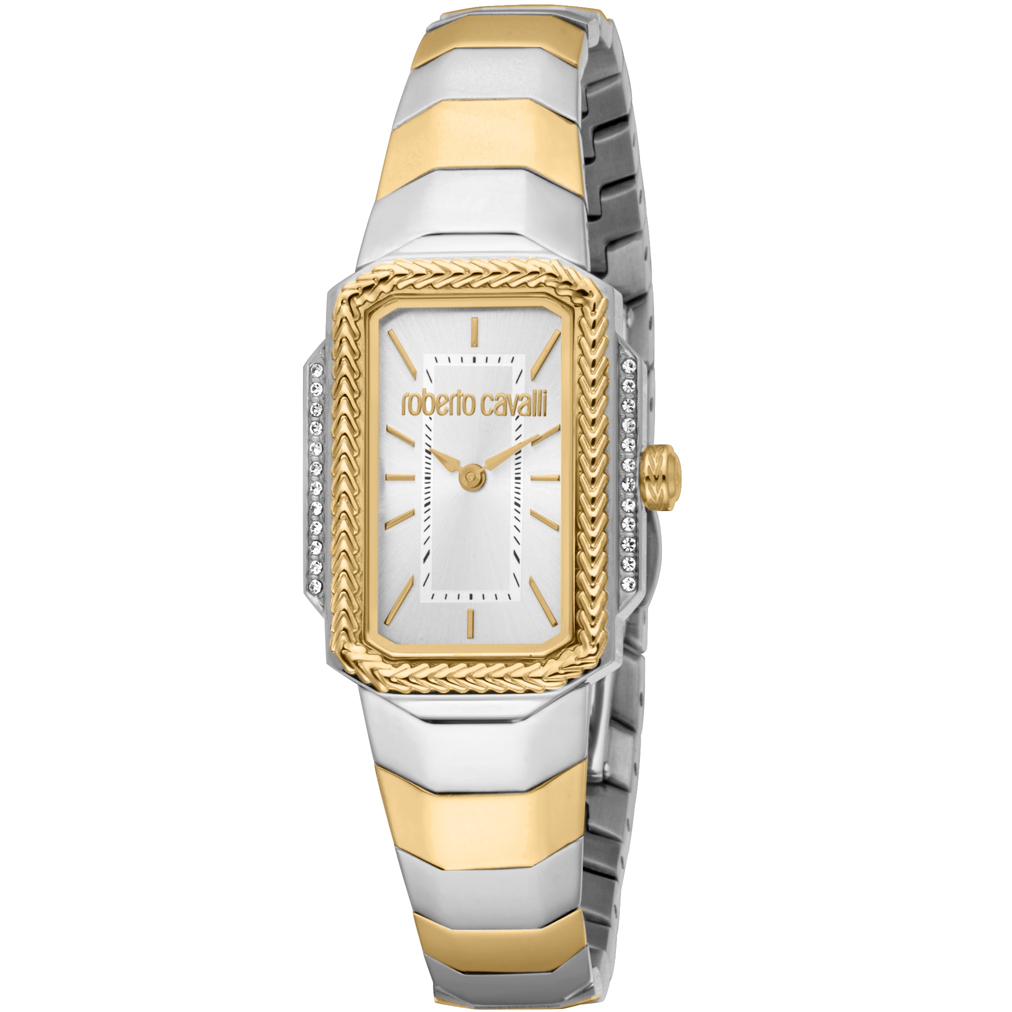ROBERTO CAVALLI Glam Silver Dial 23x33mm Two Tone Gold Stainless Steel Bracelet RC5L140M0055 - 