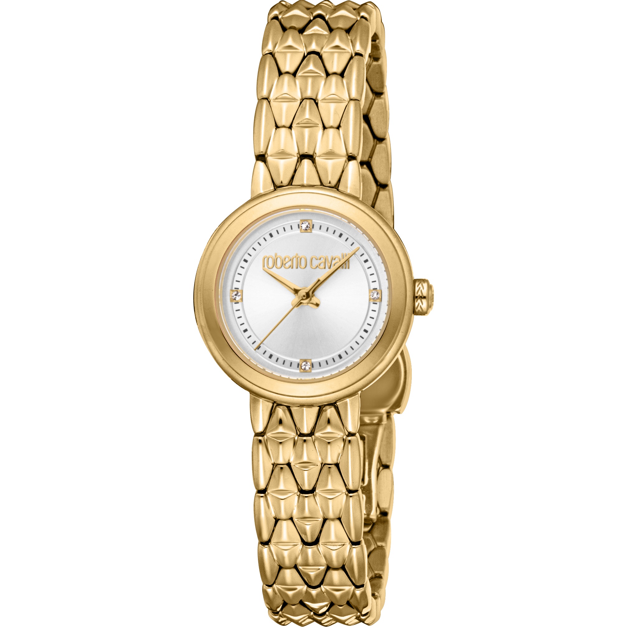 ROBERTO CAVALLI Snake Core White M.O.P. Dial 24mm Gold Stainless Steel Bracelet RC5L152M0035 - 