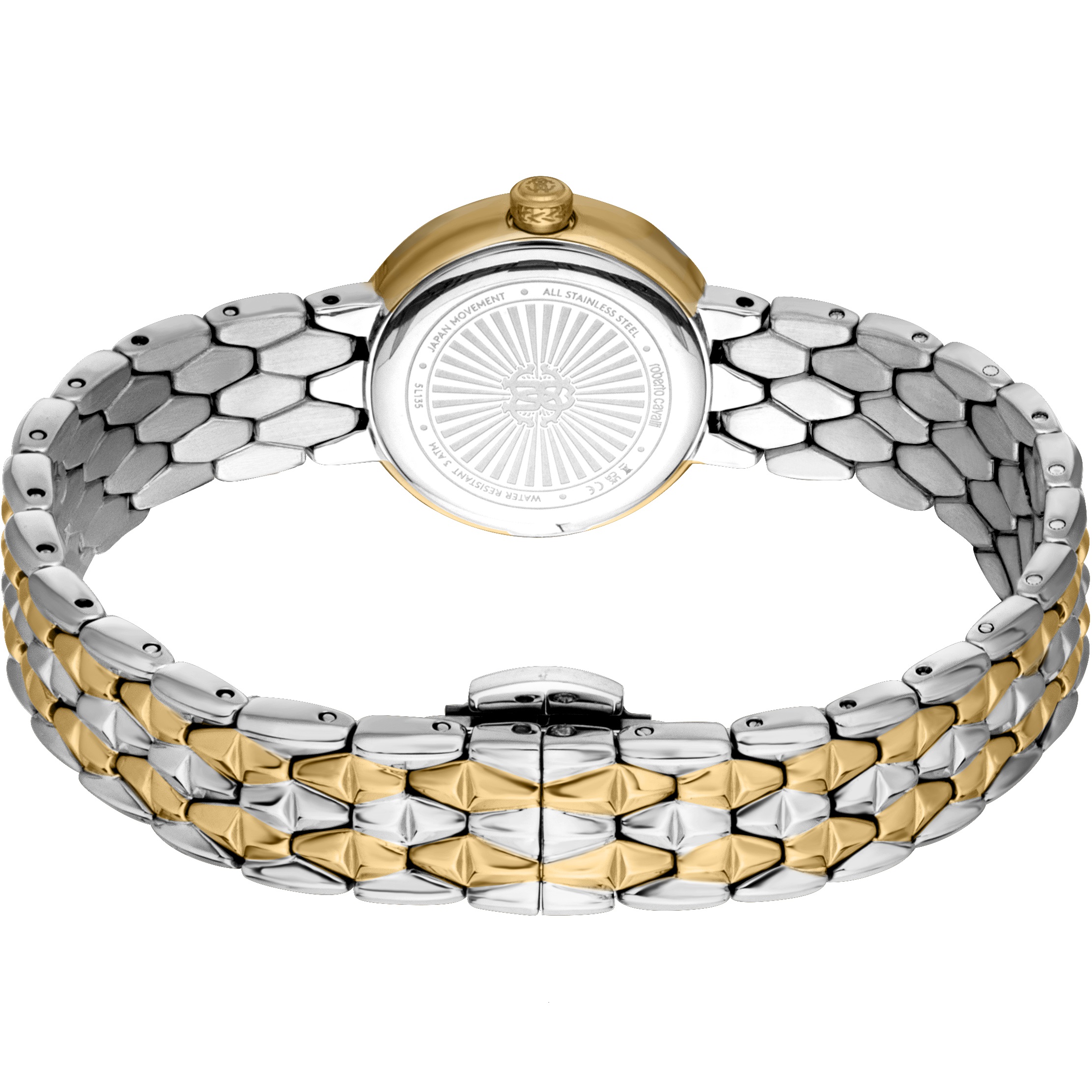 ROBERTO CAVALLI Silver Dial 24mm Duotone Gold Stainless Steel Bracelet RC5L152M0065 - 3