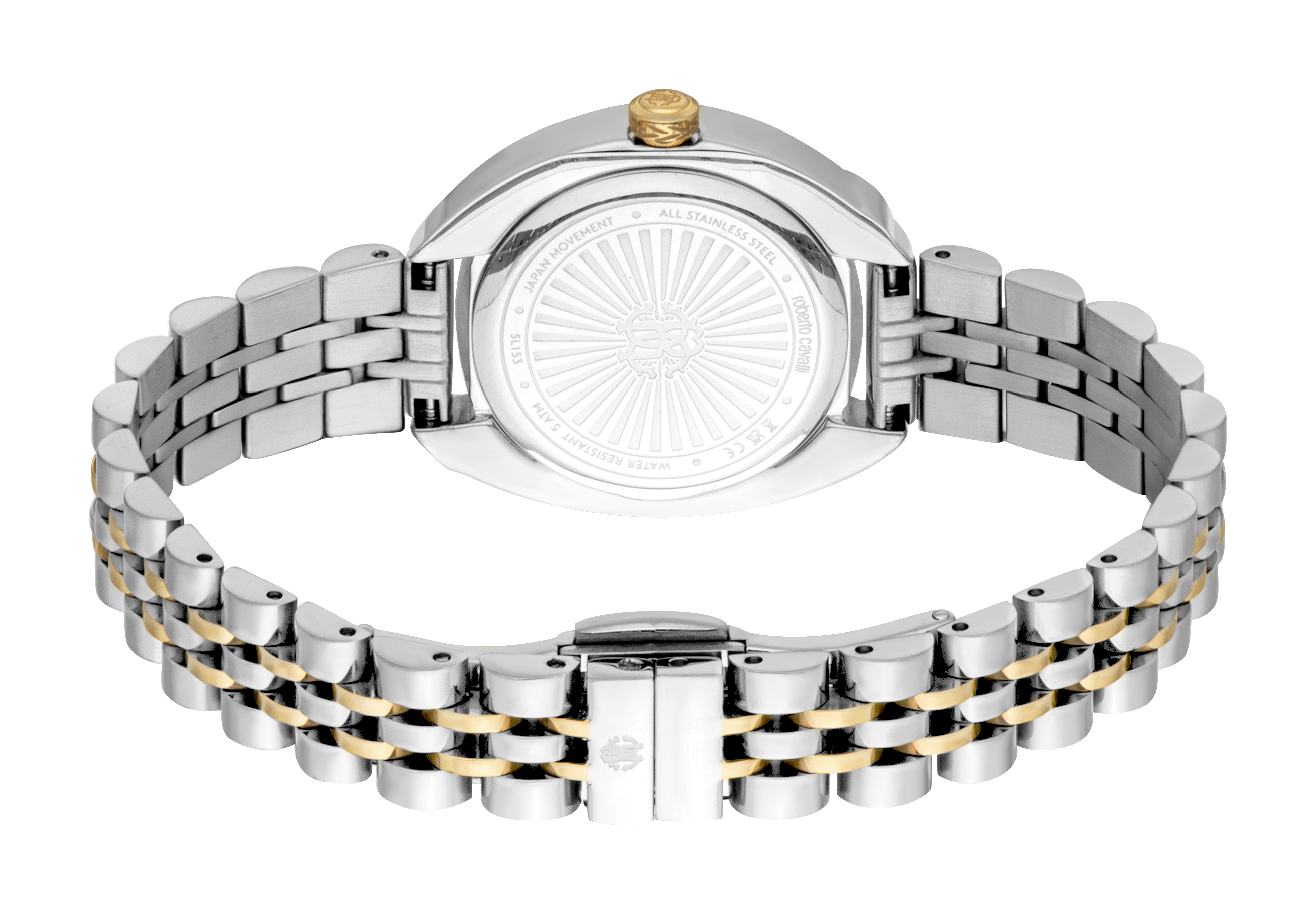 ROBERTO CAVALLI Glam Silver Dial 30mm Two Tone Gold Stainless Steel Bracelet Gift Set RC5L153M0075 - 