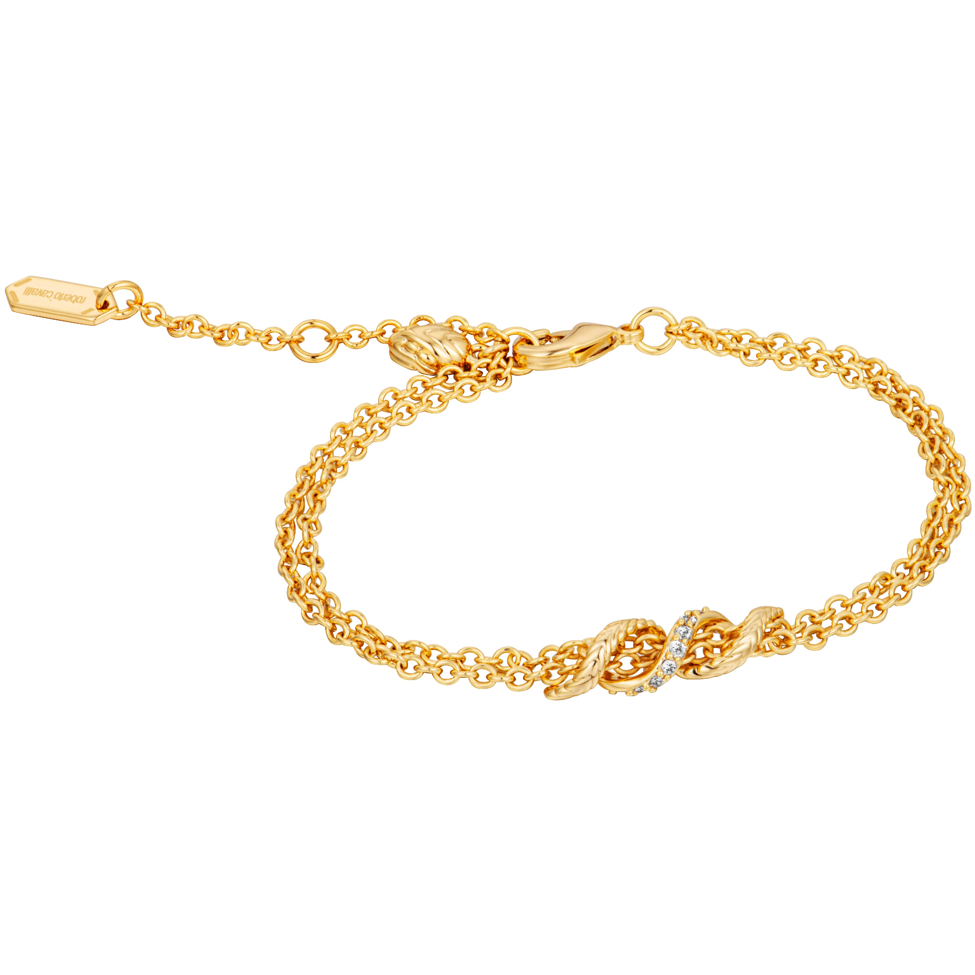 ROBERTO CAVALLI Bracelet Gold Stainless Steel with Cubic Zirconia RCBR00513200 - 