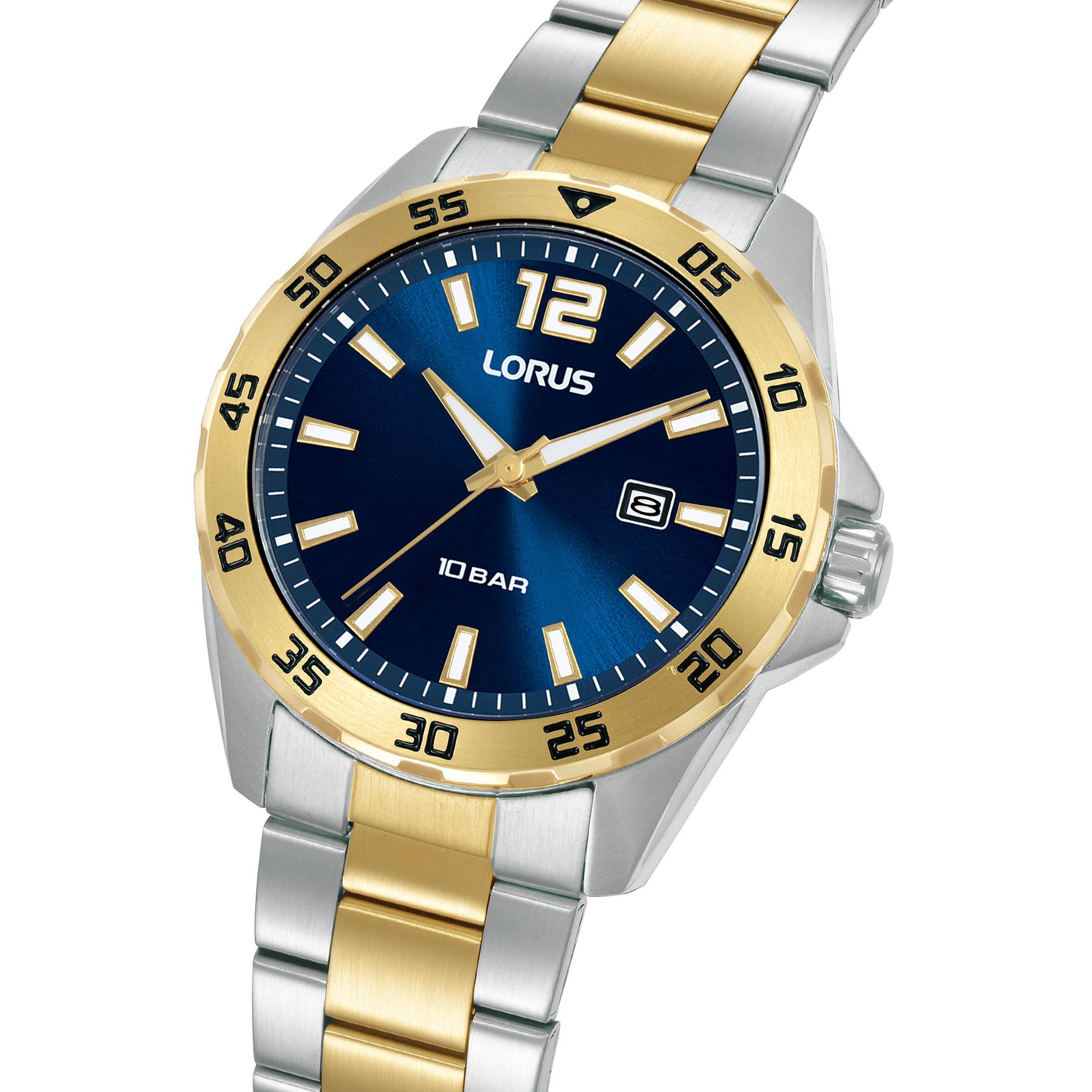 LORUS Sports Gents Blue Dial 43mm Two-Tone Gold Stainless Steel Bracelet RH936SX9 - 