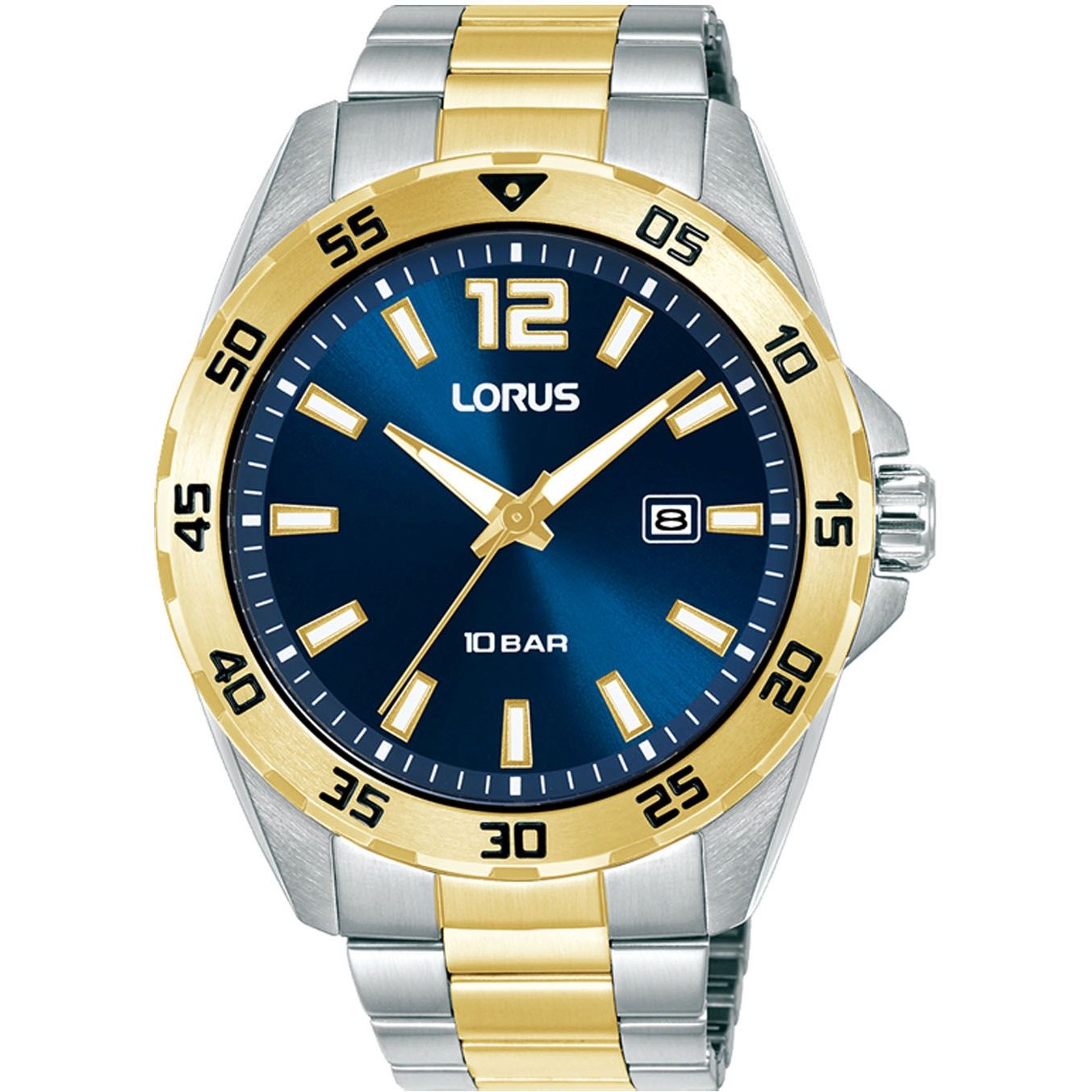 LORUS Sports Gents Blue Dial 43mm Two-Tone Gold Stainless Steel Bracelet RH936SX9 - 