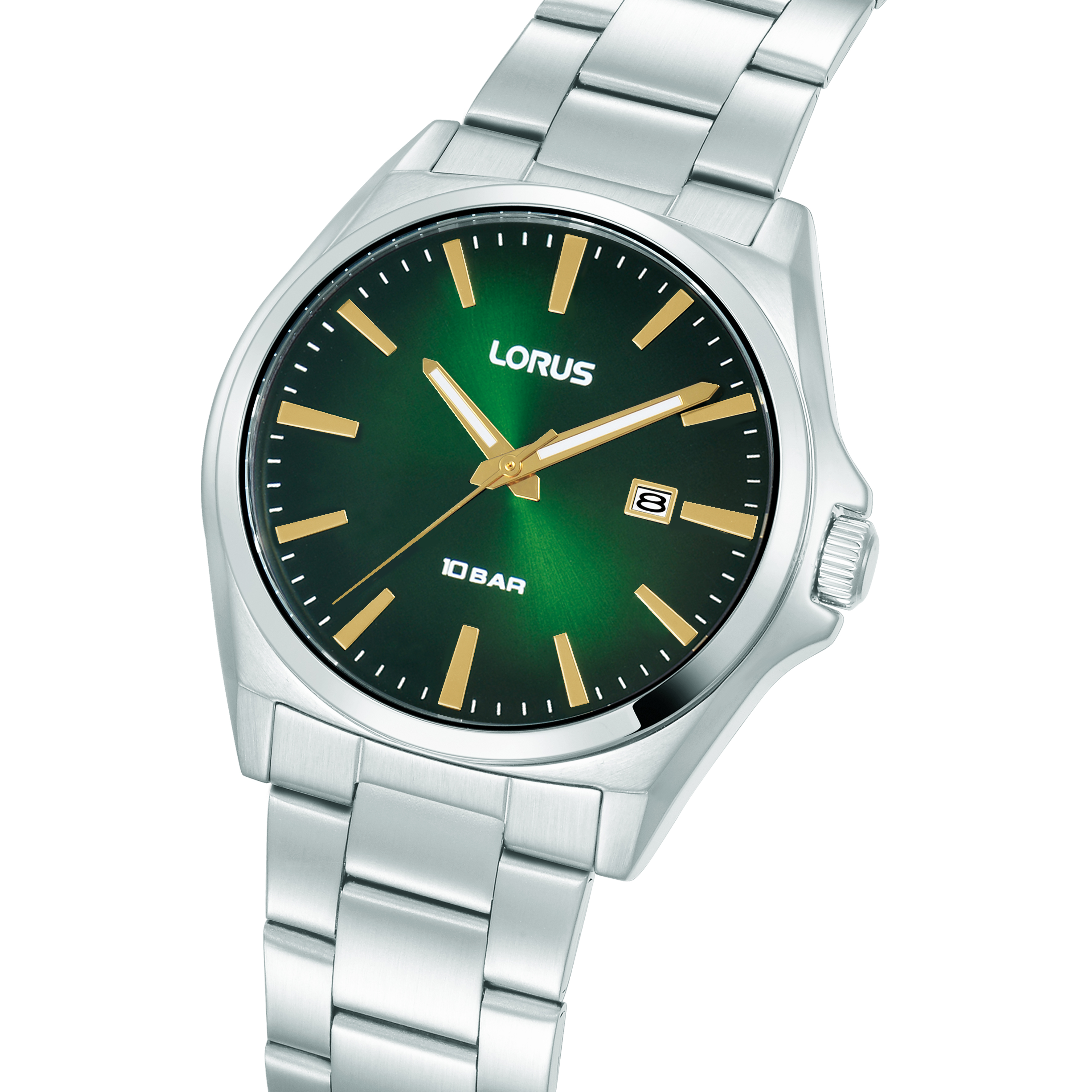 LORUS Sports Gents Green Dial 42mm Silver Stainless Steel Bracelet RH953SX9 - 