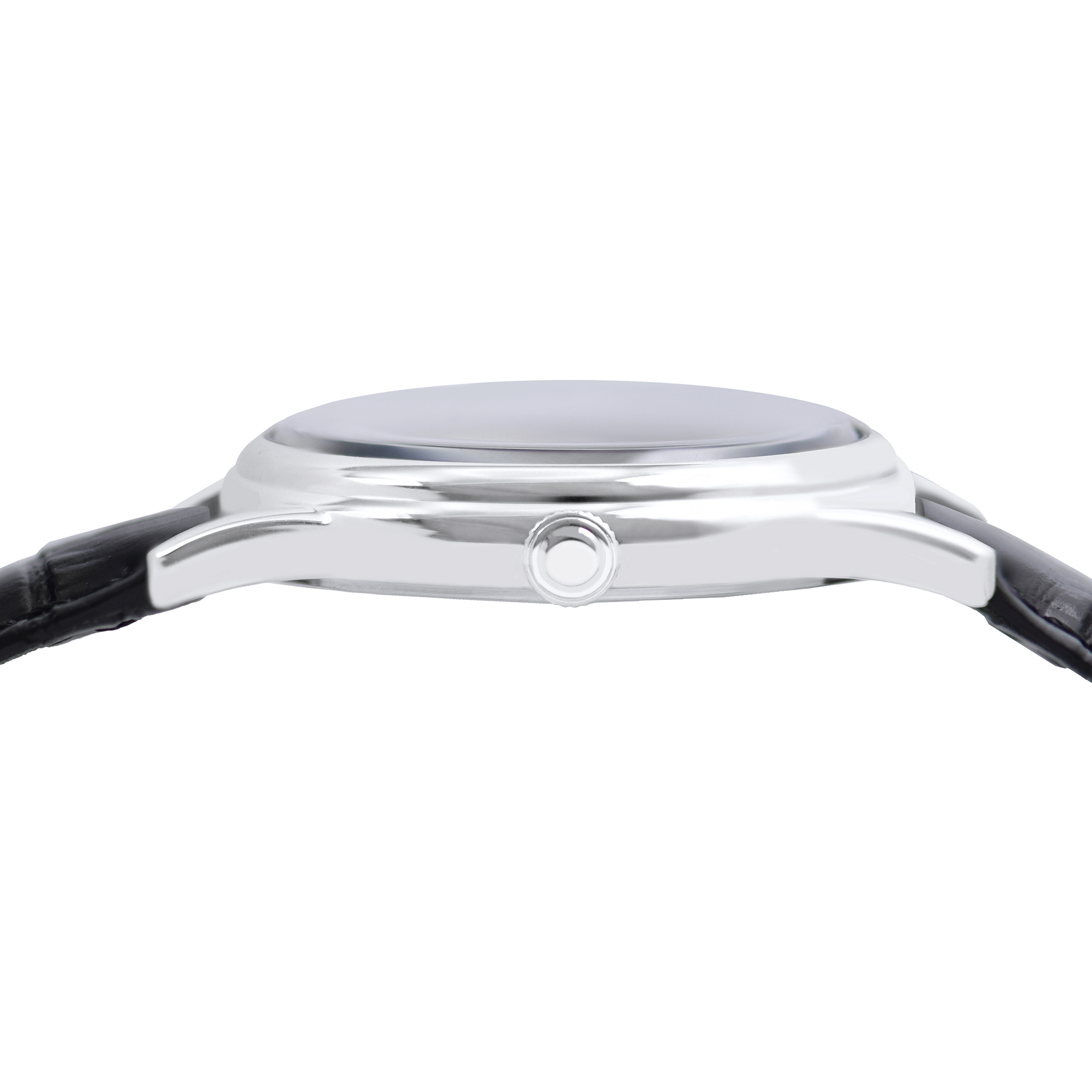 LORUS Classic Gents Black Dial 40mm Silver Stainless Steel Black Leather Strap RS993DX9 - 3