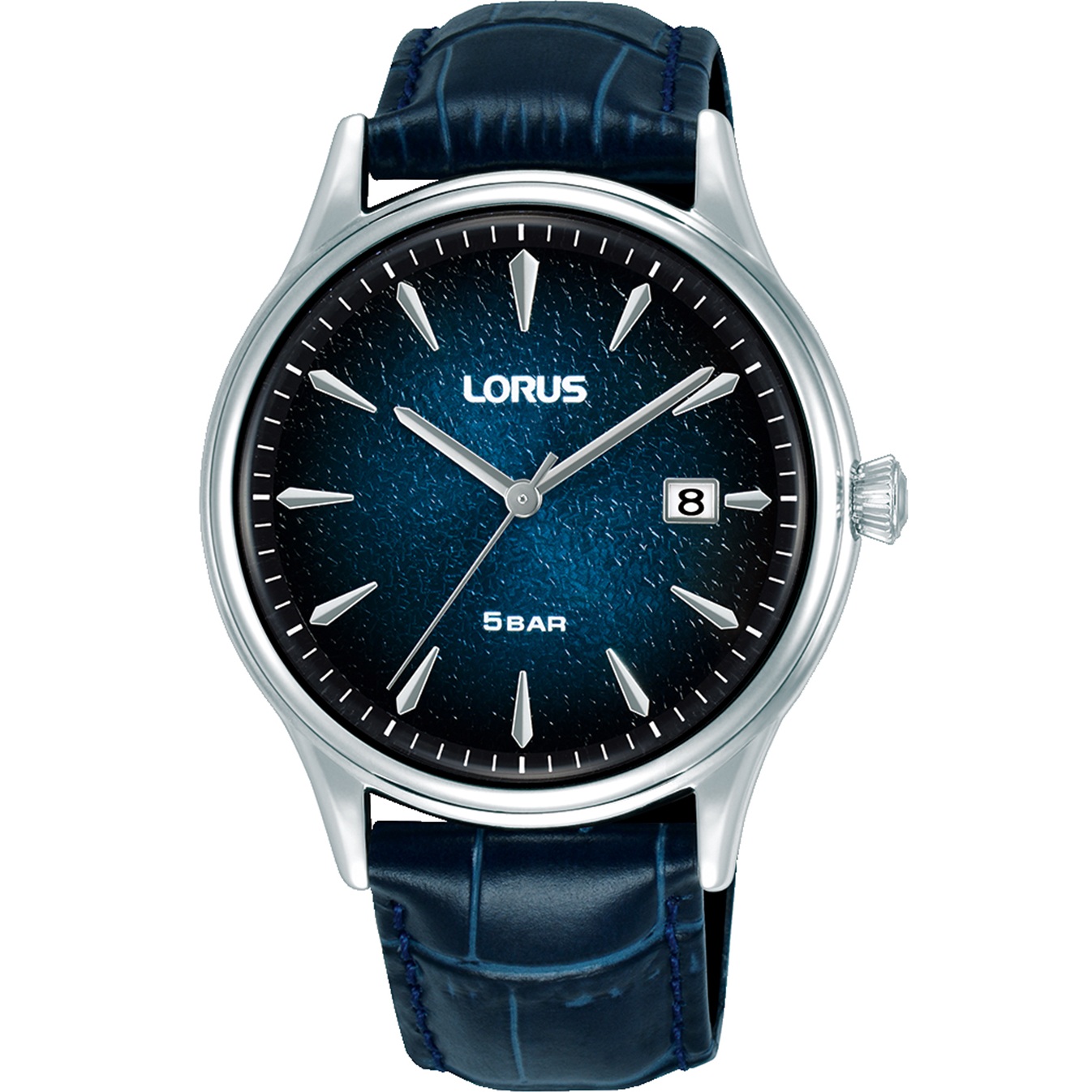 LORUS Classic Gents Blue Dial 40mm Silver Stainless Steel Blue Leather Strap RS995DX9 - 
