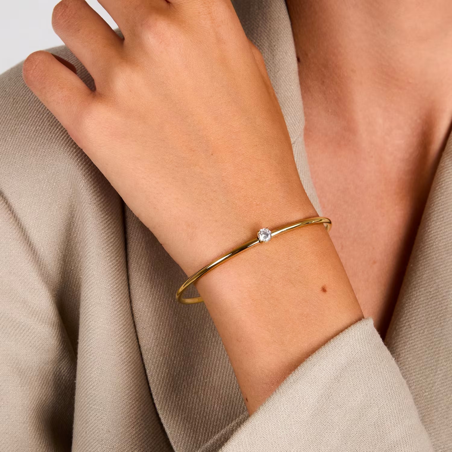 ΒΡΑΧΙΟΛΙ Χειροπέδα MORELLATO από Επιχρυσωμένο Ανοξείδωτο Ατσάλι με Πέτρες Ζιργκόν SAKM97 - 