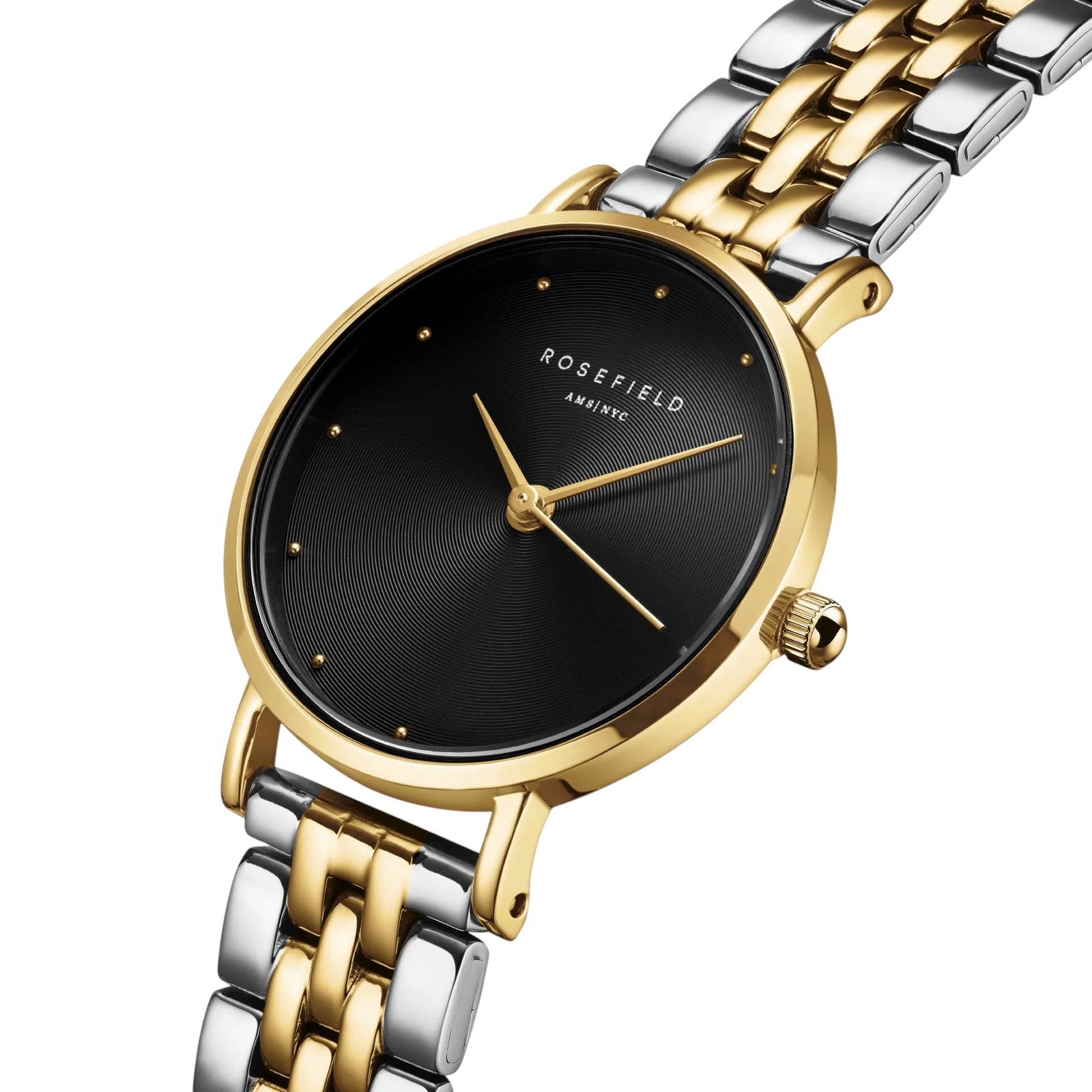 ROSEFIELD The Small Edit Black Dial 26mm Duotone Stainless Steel Bracelet SEBDSG-SE04 - 