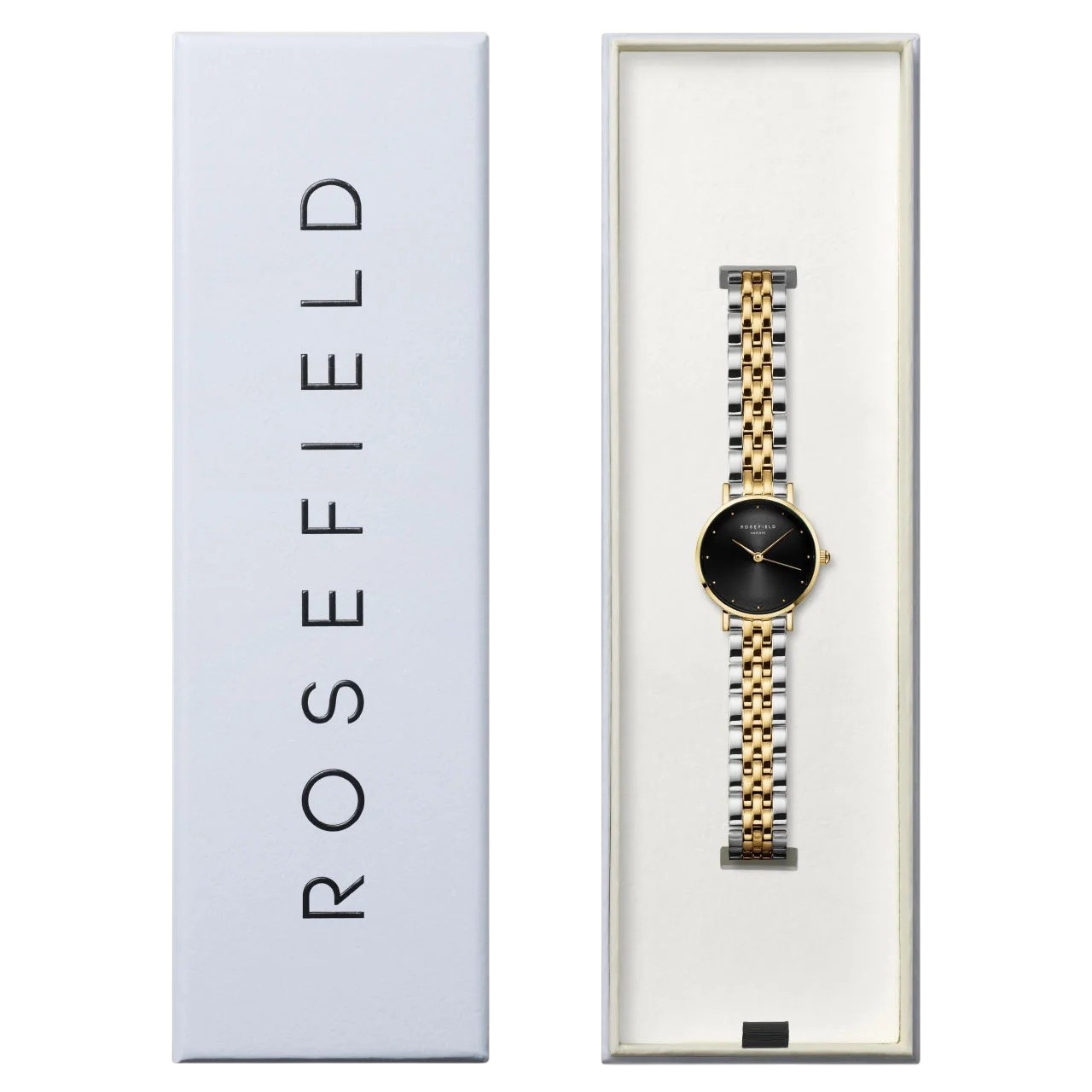 ROSEFIELD The Small Edit Black Dial 26mm Duotone Stainless Steel Bracelet SEBDSG-SE04 - 4