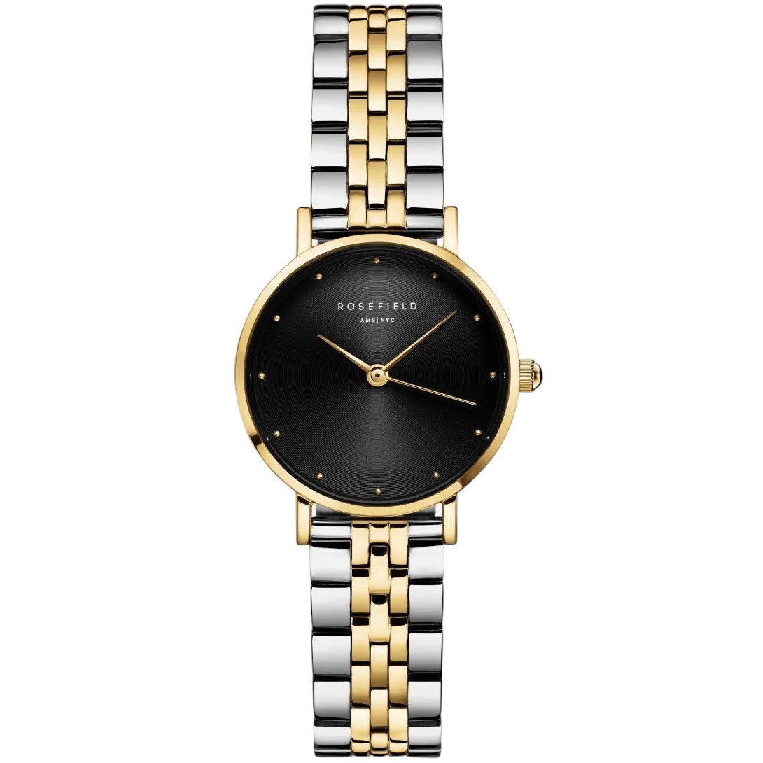 ROSEFIELD The Small Edit Black Dial 26mm Duotone Stainless Steel Bracelet SEBDSG-SE04 - 