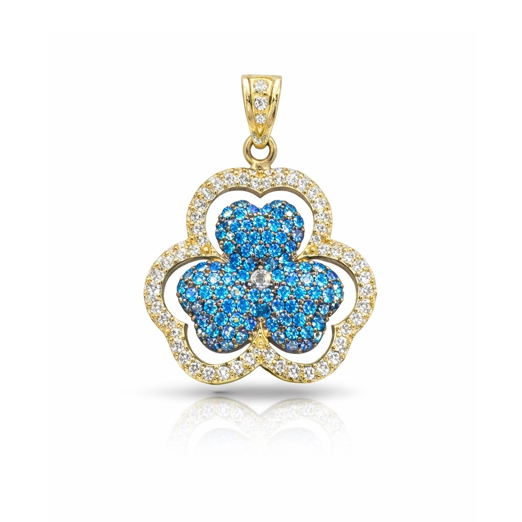 ΜΕΝΤΑΓΙΟΝ Πετράτο SENZIO Collection Κίτρινο Χρυσό K14 με Paraiba Πέτρες Ζιργκόν SO409 - 