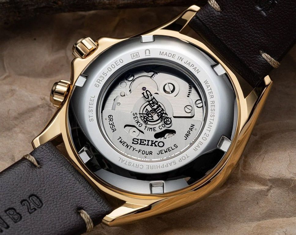 SEIKO Prospex Alpinist Automatic Green Dial 39.5mm Gold Stainless Steel Brown Leather Strap SPB210J1 - 7