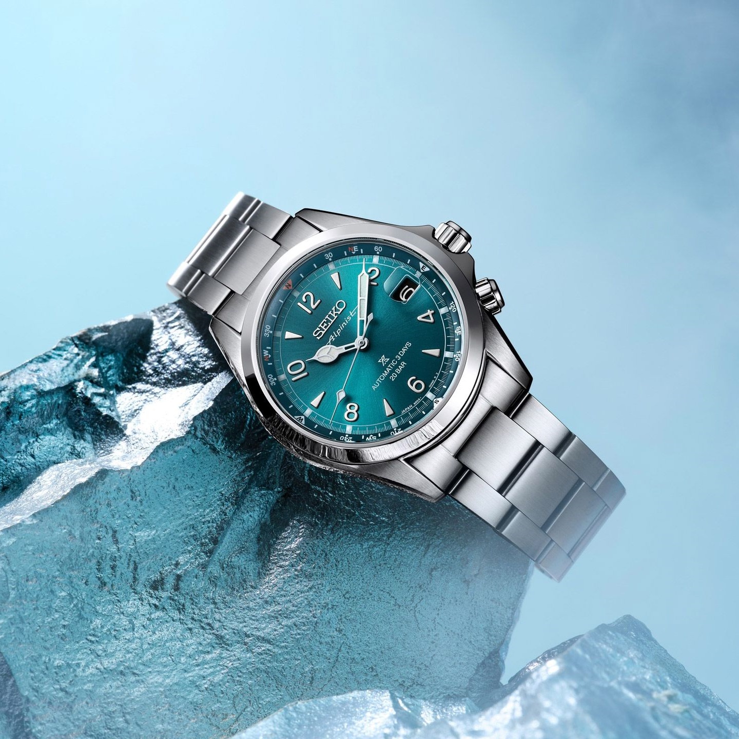 SEIKO Prospex Alpinist Automatic Aqua Blue Dial 39.5mm Silver Stainless Steel Bracelet SPB503J1 - 5