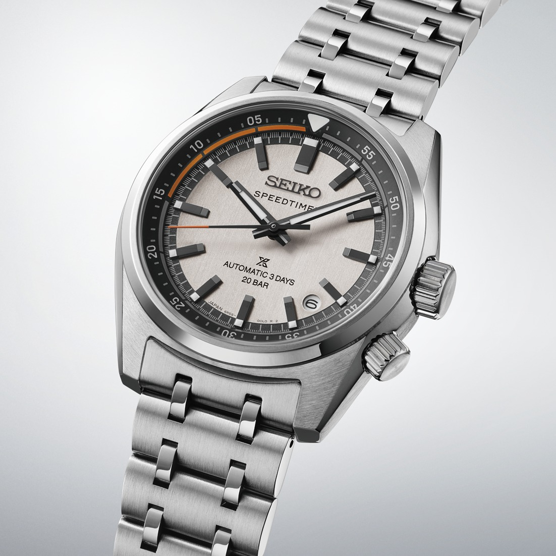 SEIKO Prospex Speedtimer 6R 'Compact Countdown' Automatic Chronograph Gray and White Dial 39.5mm Silver Stainless Steel Bracelet SPB513J1 - 3