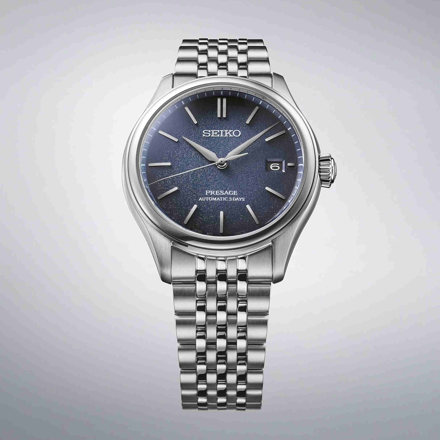 SEIKO Presage Classic Series 'Ai-iro' Automatic Blue Dial 40.2mm Silver Stainless Steel Bracelet SPB525J1 - 3