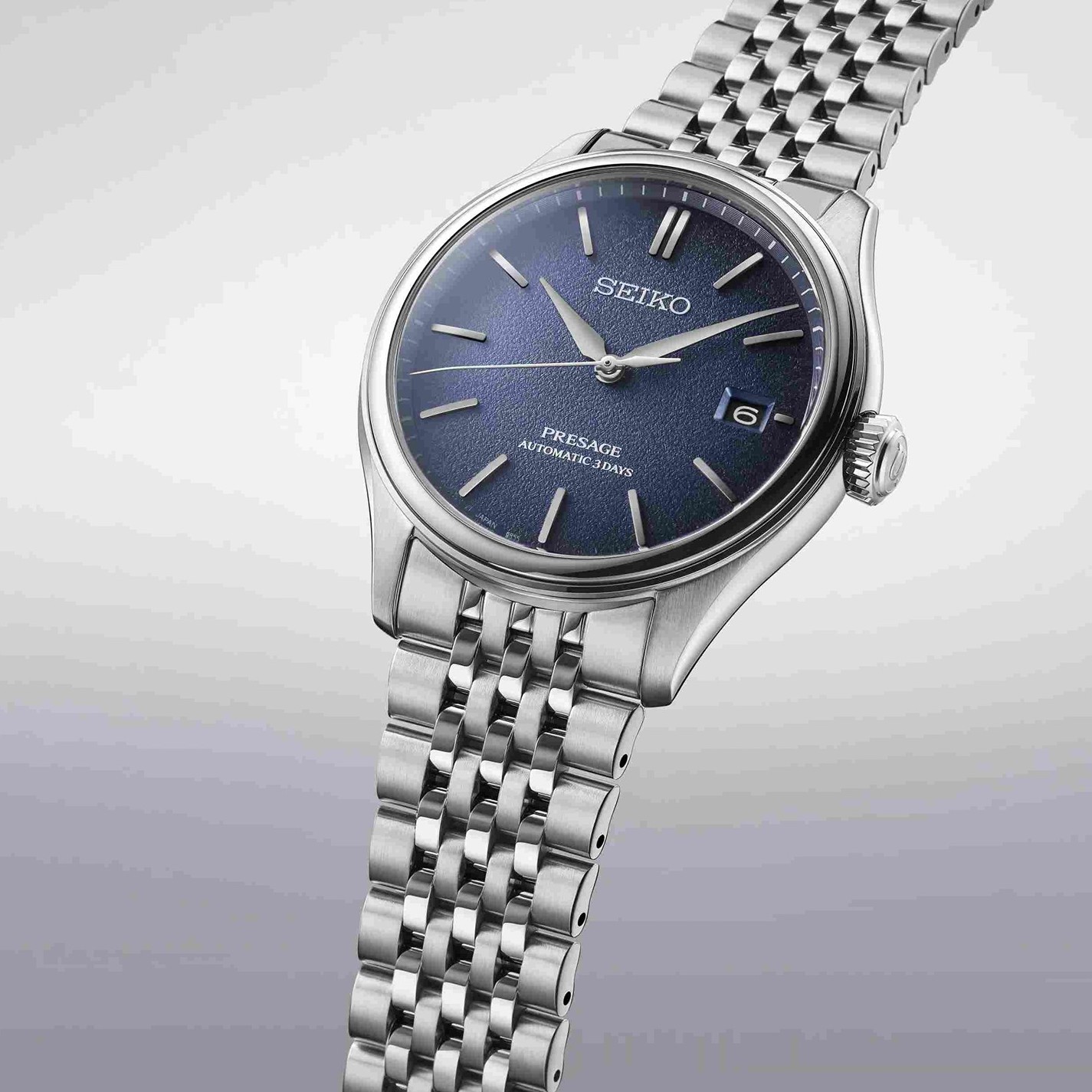 SEIKO Presage Classic Series 'Ai-iro' Automatic Blue Dial 40.2mm Silver Stainless Steel Bracelet SPB525J1 - 4