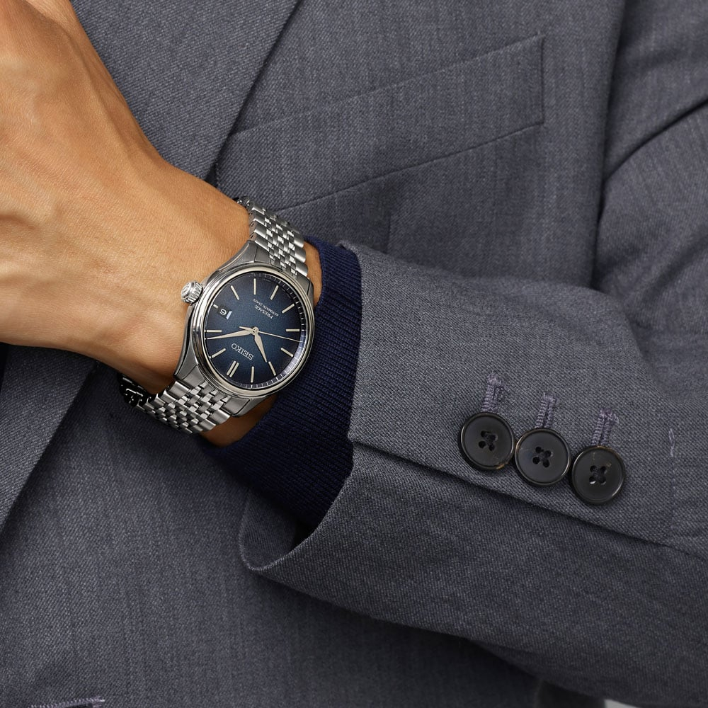 SEIKO Presage Classic Series 'Ai-iro' Automatic Blue Dial 40.2mm Silver Stainless Steel Bracelet SPB525J1 - 5