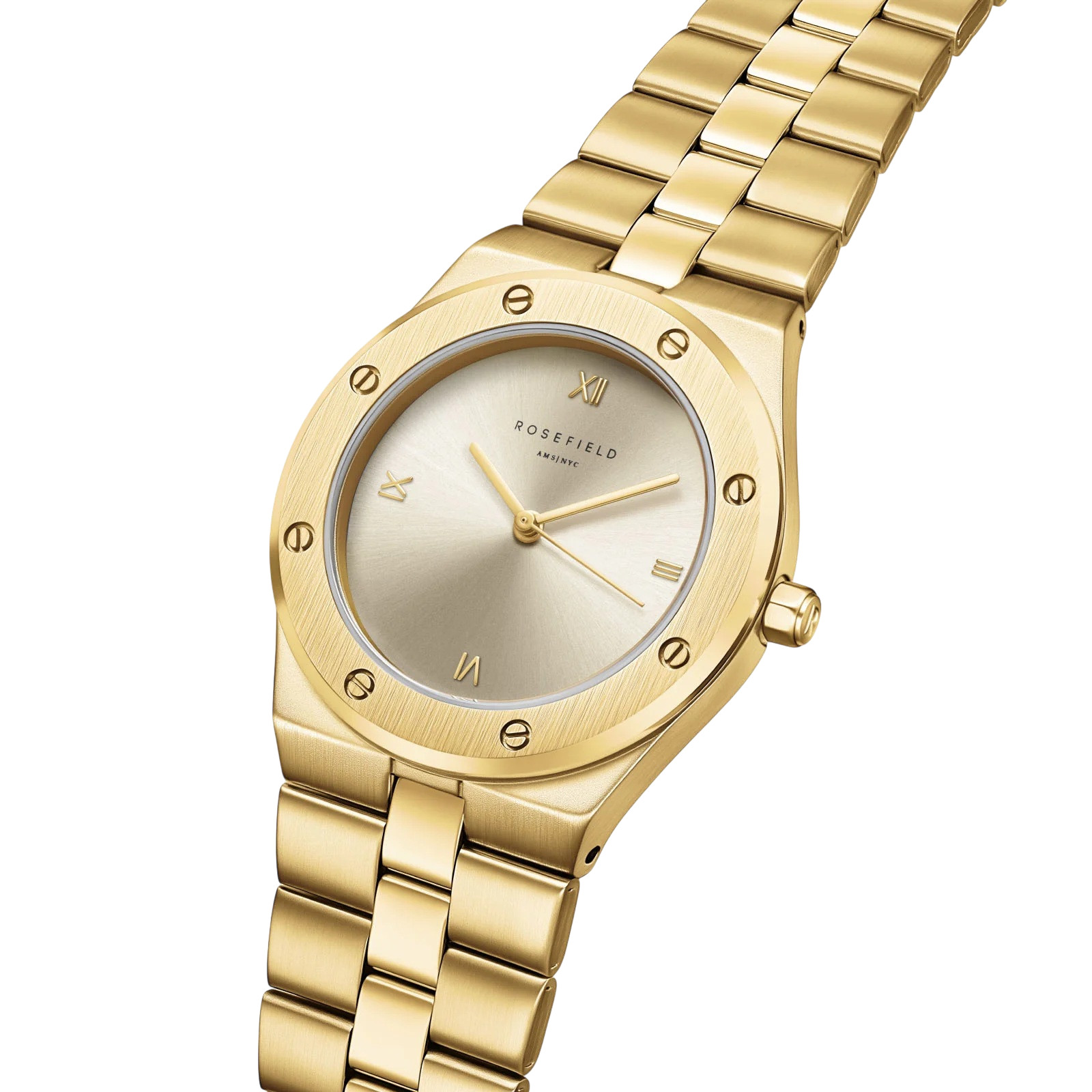 ROSEFIELD Rose Champagne Dial 33.23x40mm Gold Stainless Steel Bracelet SPCGSG-SP01 - 5