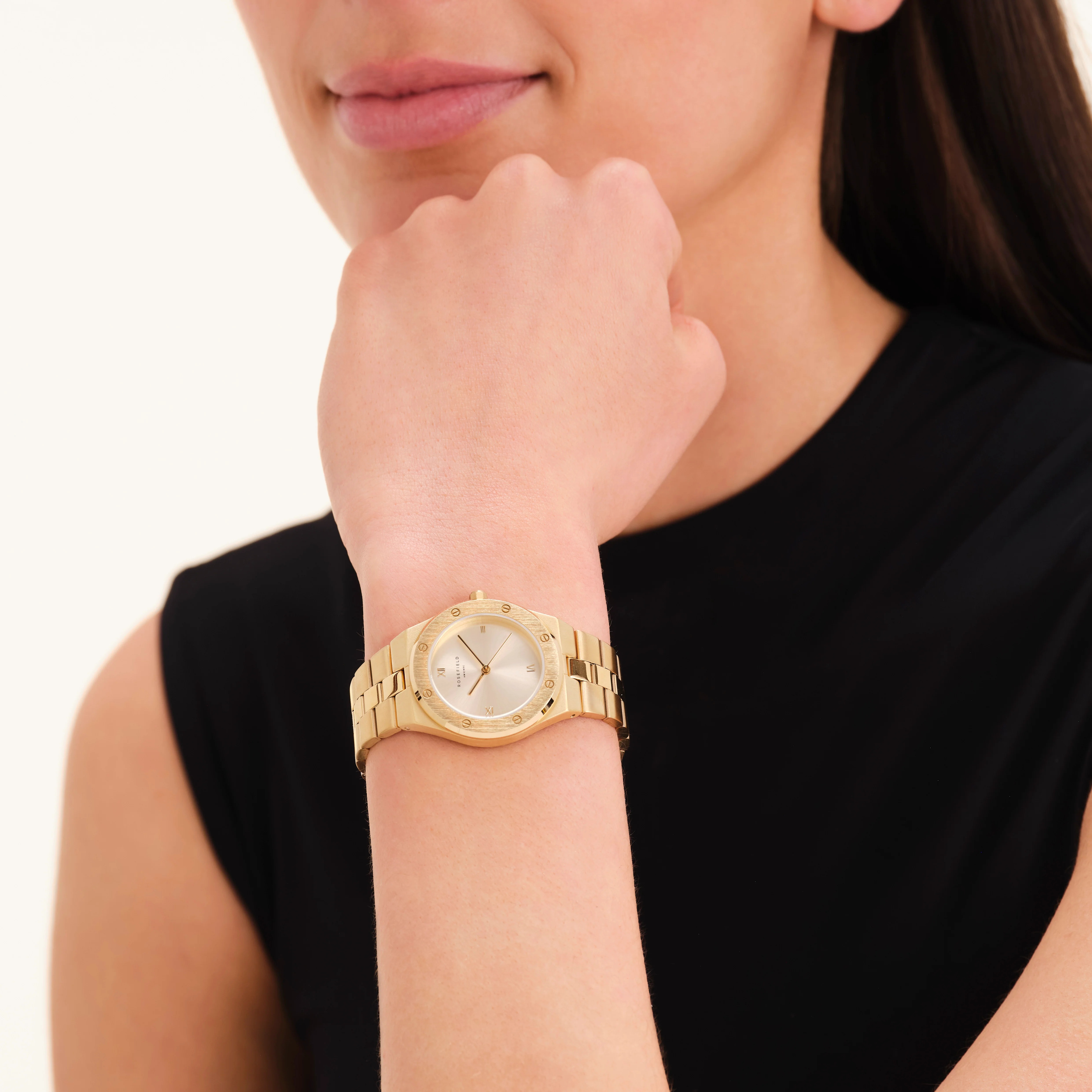 ROSEFIELD Rose Champagne Dial 33.23x40mm Gold Stainless Steel Bracelet SPCGSG-SP01 - 