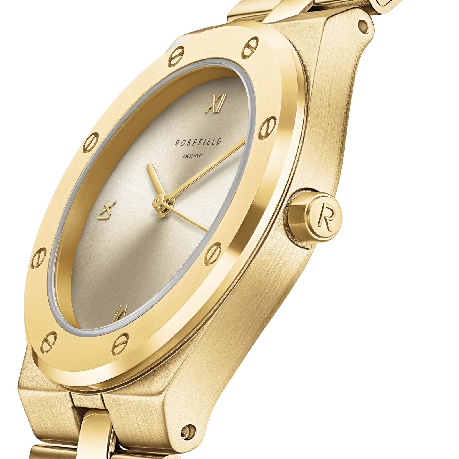 ROSEFIELD Rose Champagne Dial 33.23x40mm Gold Stainless Steel Bracelet SPCGSG-SP01 - 4