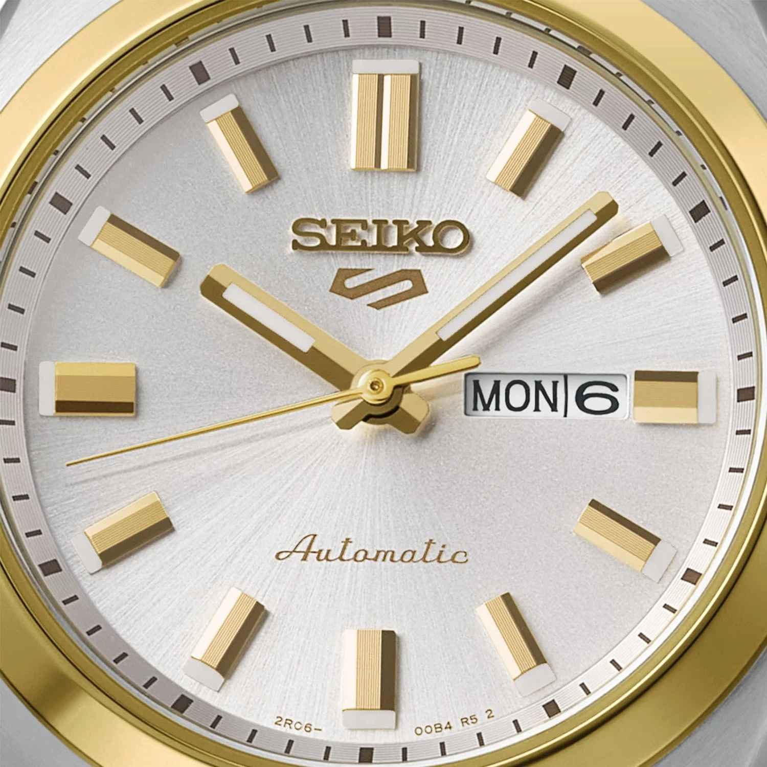 SEIKO 5 Sports 'Hebitama' Automatic White Dial 32mm Two Tone Gold Stainless Steel Bracelet SRE024K1J - 