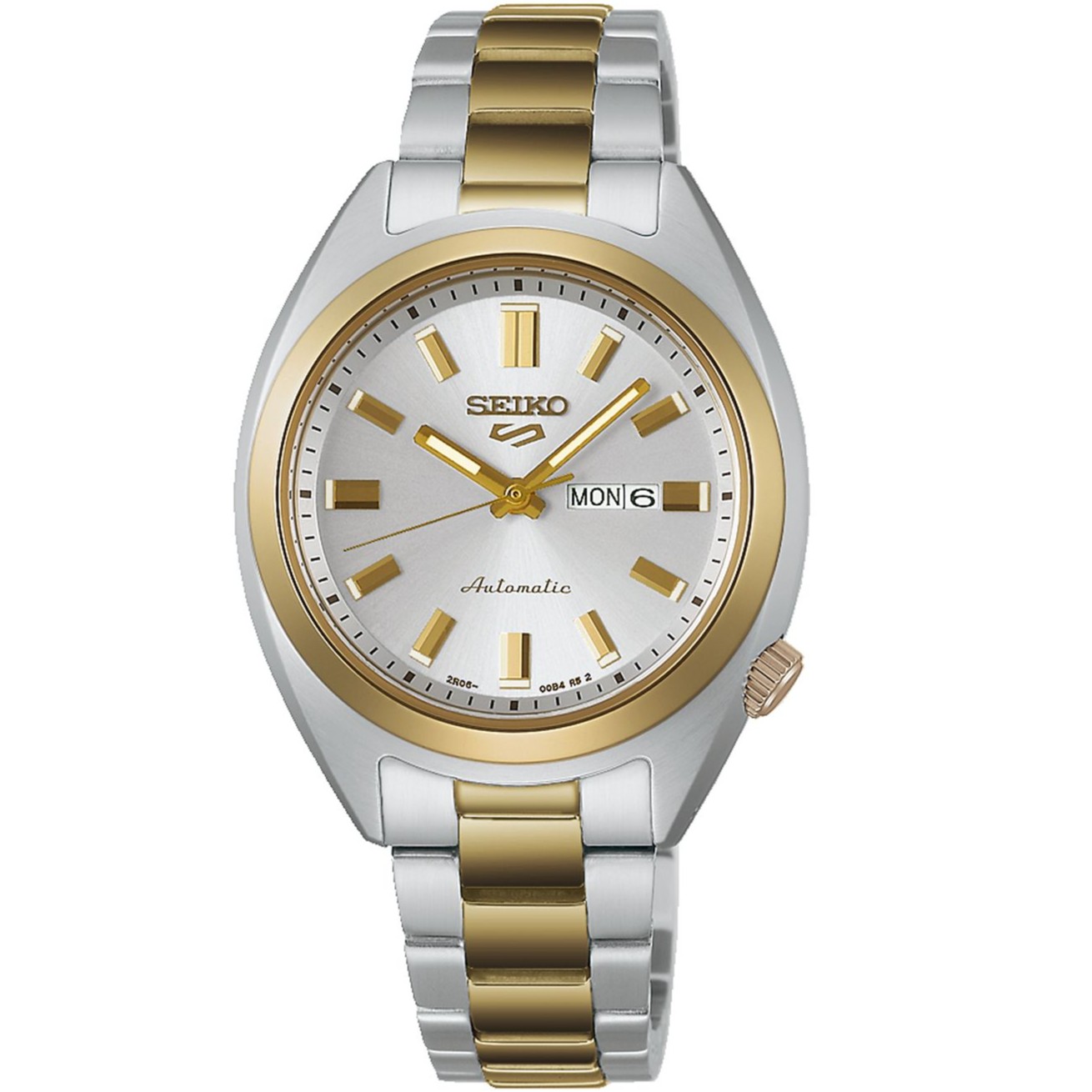 SEIKO 5 Sports 'Hebitama' Automatic White Dial 32mm Two Tone Gold Stainless Steel Bracelet SRE024K1J - 