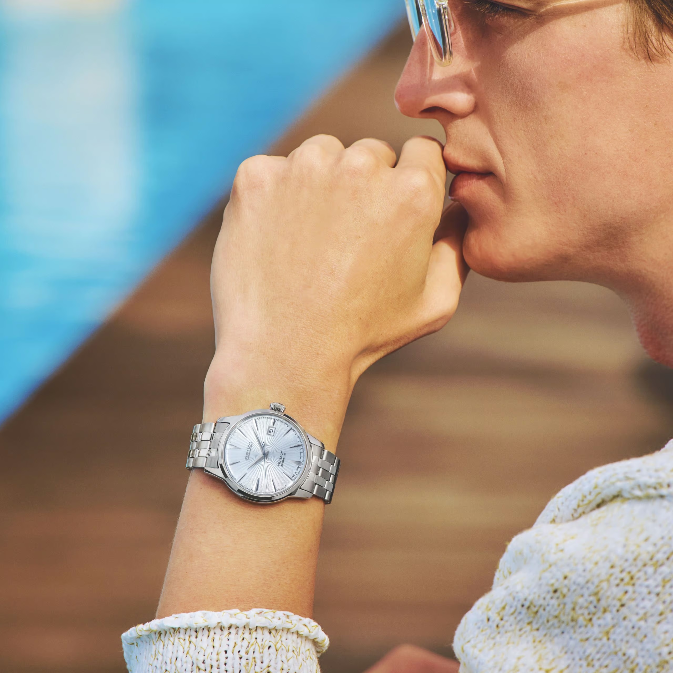 SEIKO Presage Cocktail Time 'Skydiving' Automatic 40.5mm Silver Stainless Steel Bracelet SRPE19J1 - 