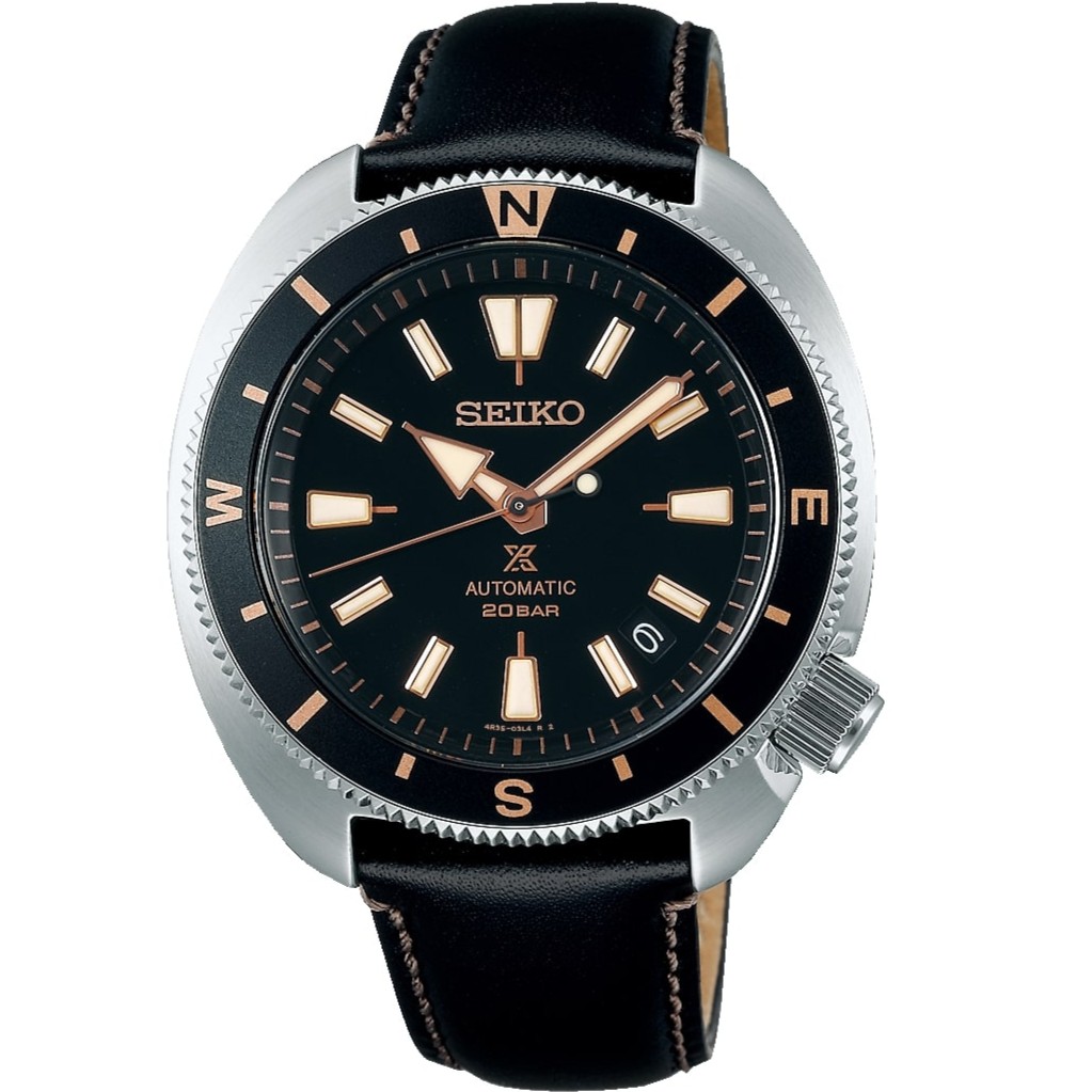 SEIKO Prospex 'Tortoise' Land Edition Automatic Black Dial 42.4mm Silver Stainless Steel Black Leather Strap SRPG17K1 - 