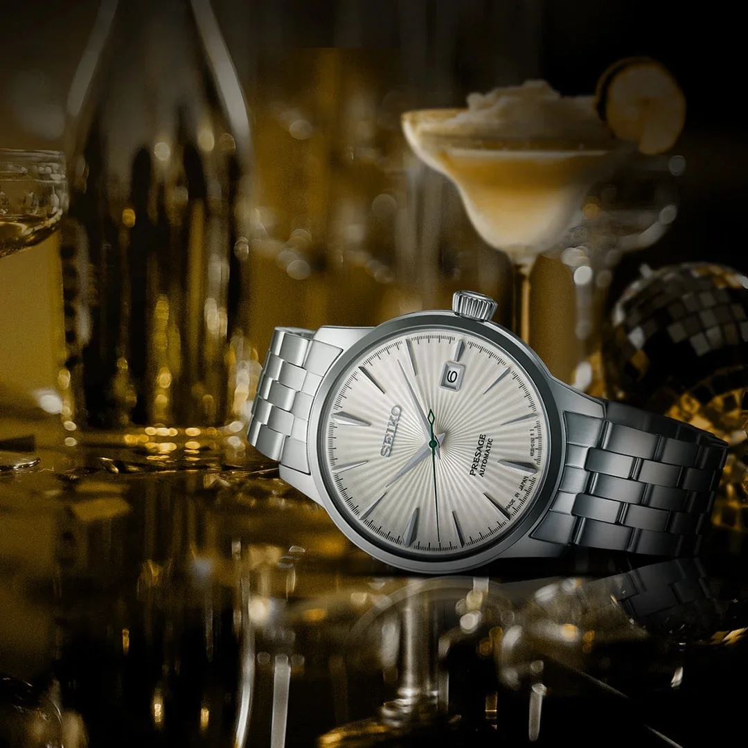 SEIKO Presage Cocktail Time 'White Martini' Automatic 40.5mm Silver Stainless Steel Bracelet SRPG23J1 - 