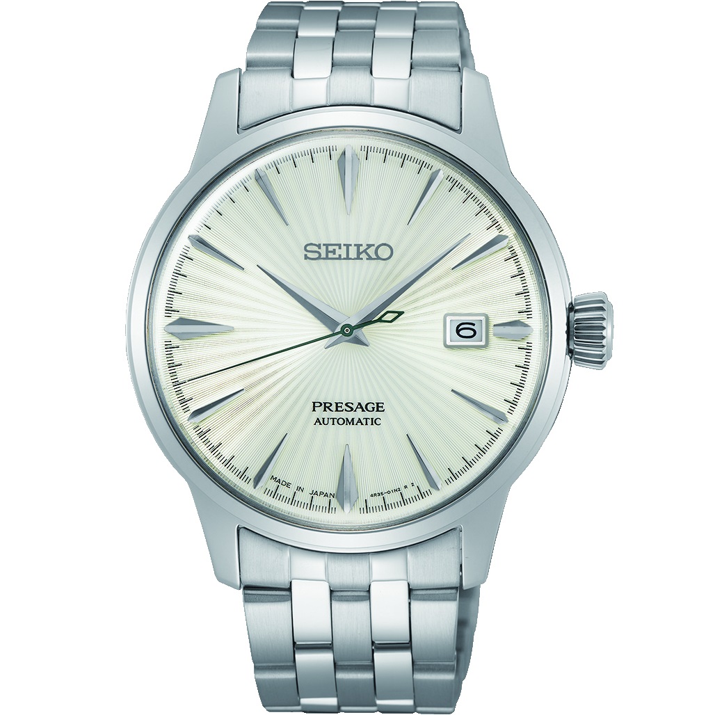 SEIKO Presage Cocktail Time 'White Martini' Automatic 40.5mm Silver Stainless Steel Bracelet SRPG23J1 - 