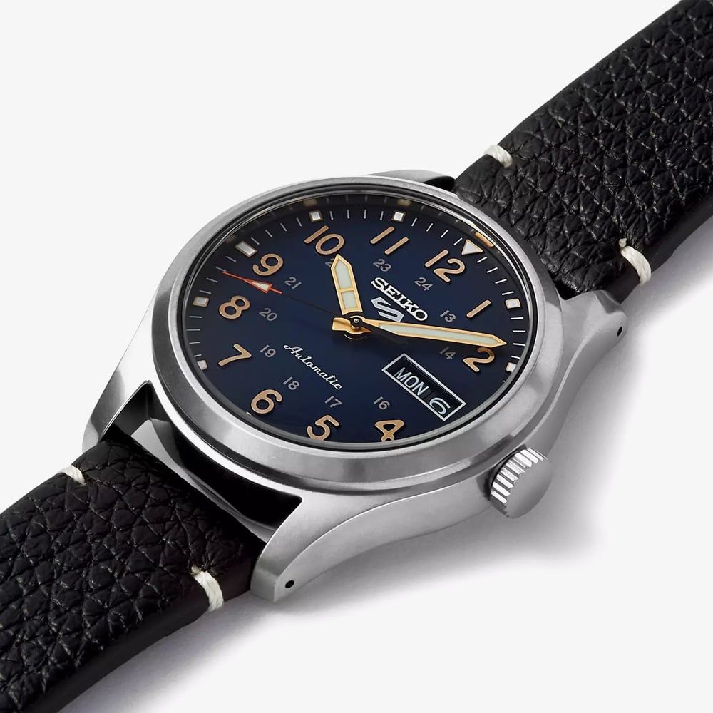 SEIKO 5 Sports Field Series Automatic Blue Dial 39.4mm Silver Stainless Steel Blue Leather Strap SRPG39K1 - 3