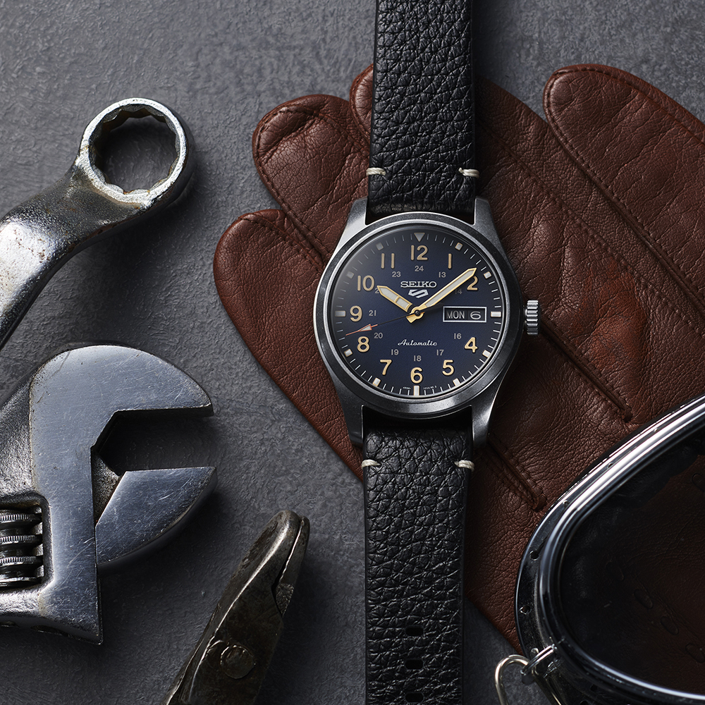 SEIKO 5 Sports Field Series Automatic Blue Dial 39.4mm Silver Stainless Steel Blue Leather Strap SRPG39K1 - 6