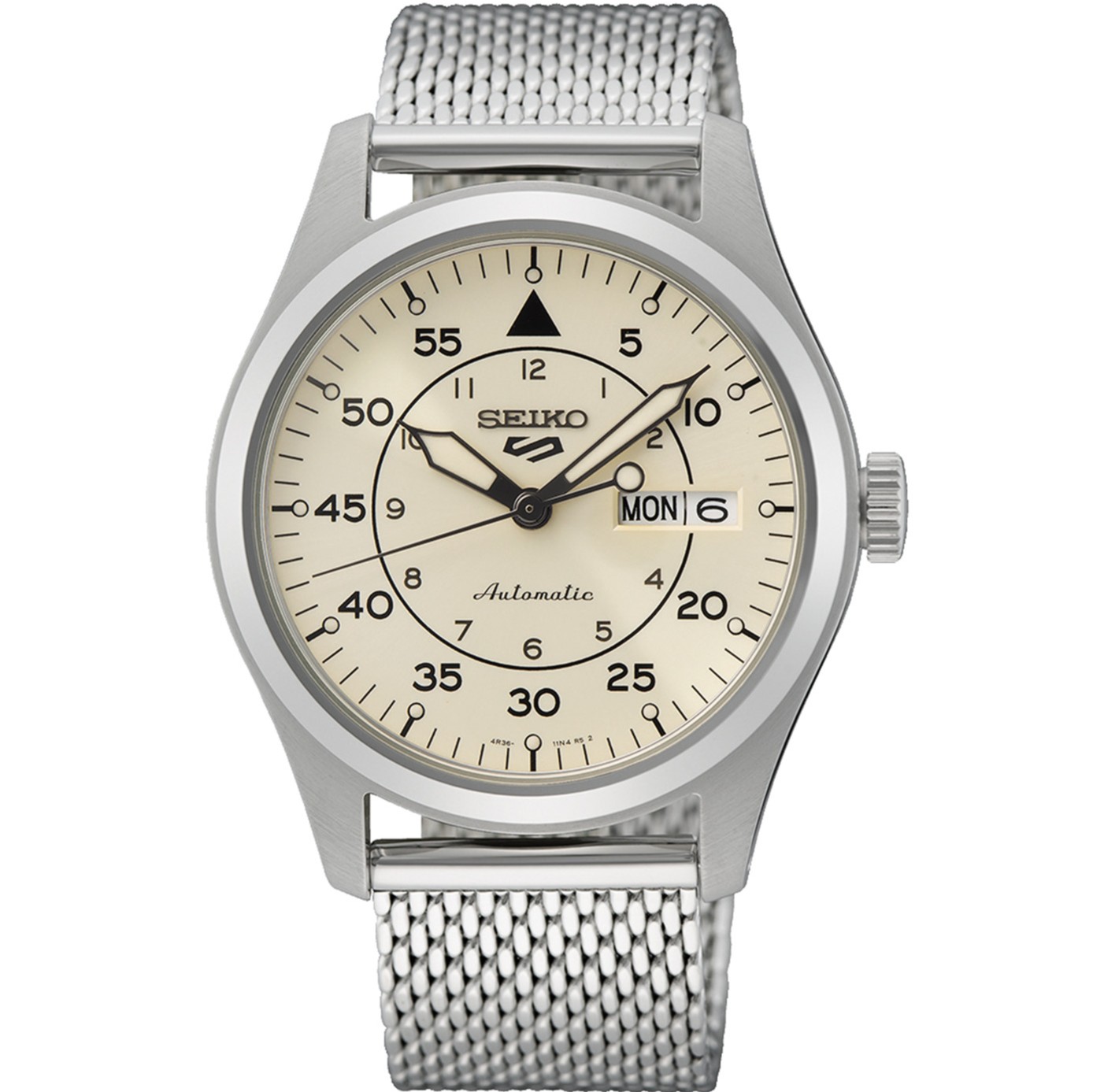 SEIKO 5 Sports Automatic Beige Dial 39.4mm Silver Stainless Steel Bracelet SRPH21K1F - 1