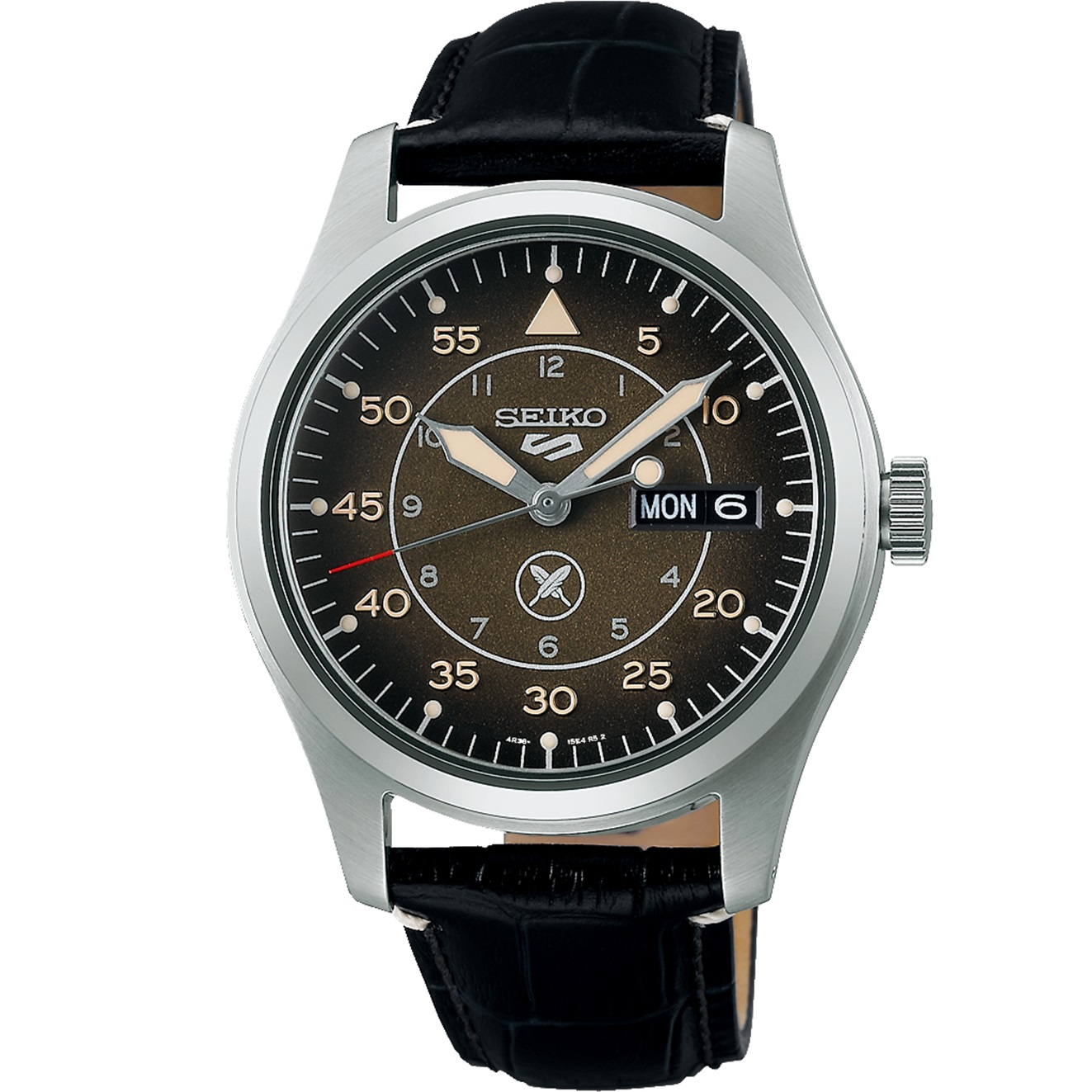 SEIKO 5 Sports x Yuto Horigome L.E. Automatic Brown Dial 39.4mm Silver Stainless Steel Black Leather Strap SRPL31K1 - 