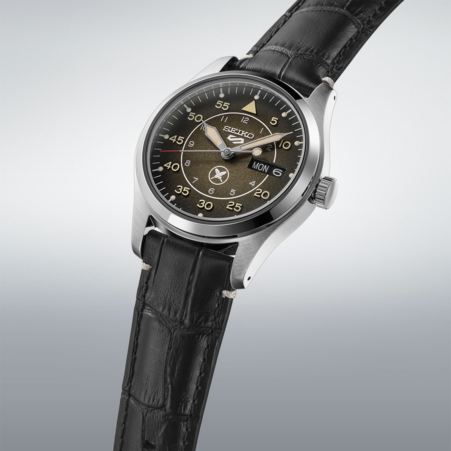 SEIKO 5 Sports x Yuto Horigome L.E. Automatic Brown Dial 39.4mm Silver Stainless Steel Black Leather Strap SRPL31K1 - 3