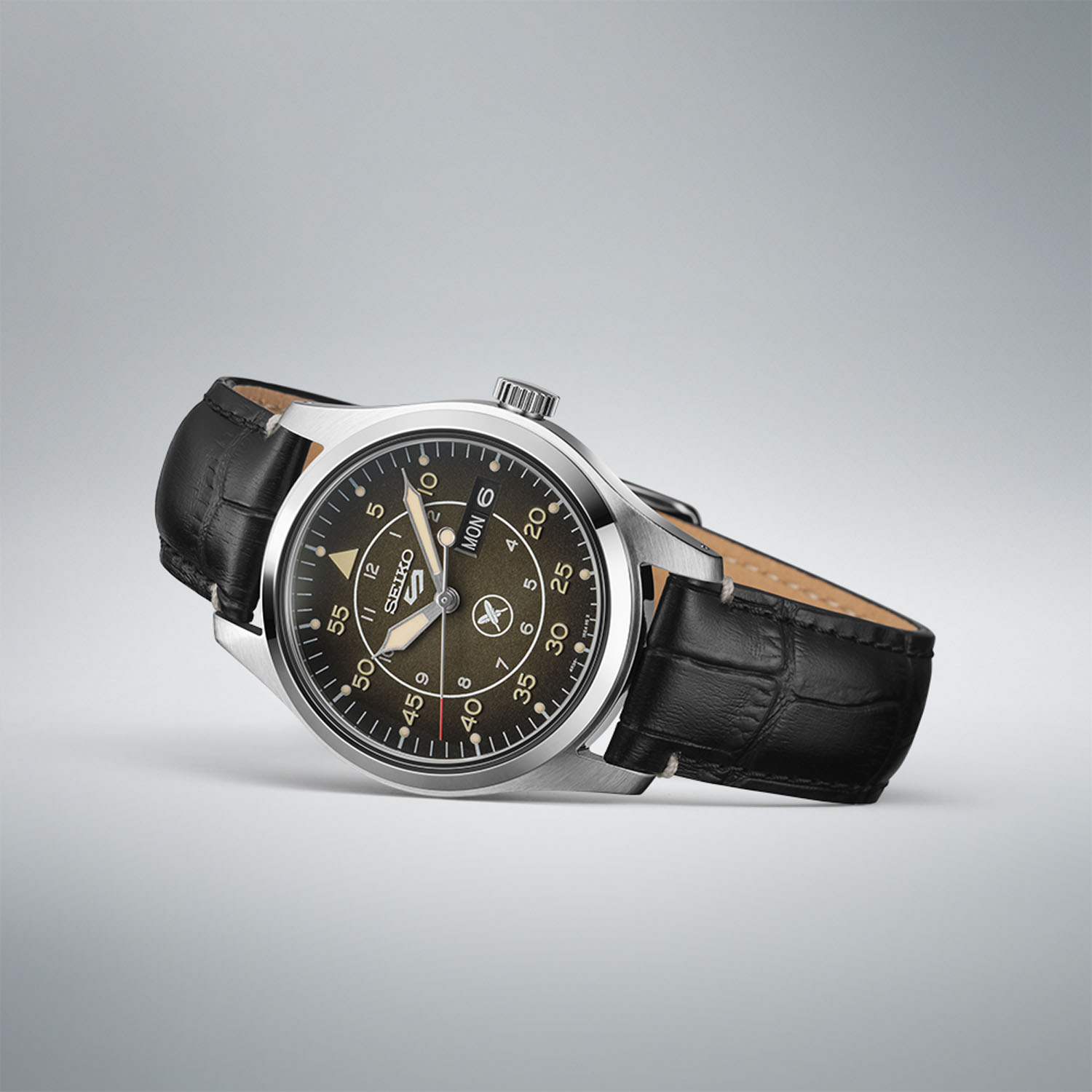 SEIKO 5 Sports x Yuto Horigome L.E. Automatic Brown Dial 39.4mm Silver Stainless Steel Black Leather Strap SRPL31K1 - 4