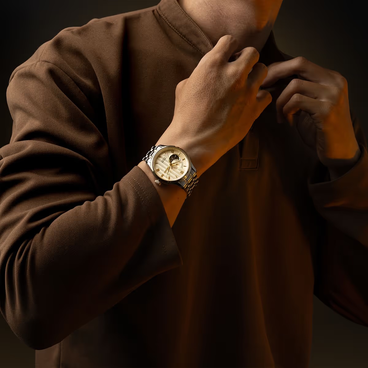 SEIKO Presage ‘Japanese Zen Gardens’ Open Heart Automatic Gold Dial 41.8mm Two Tone Gold Stainless Steel Bracelet SSA464J1 - 4